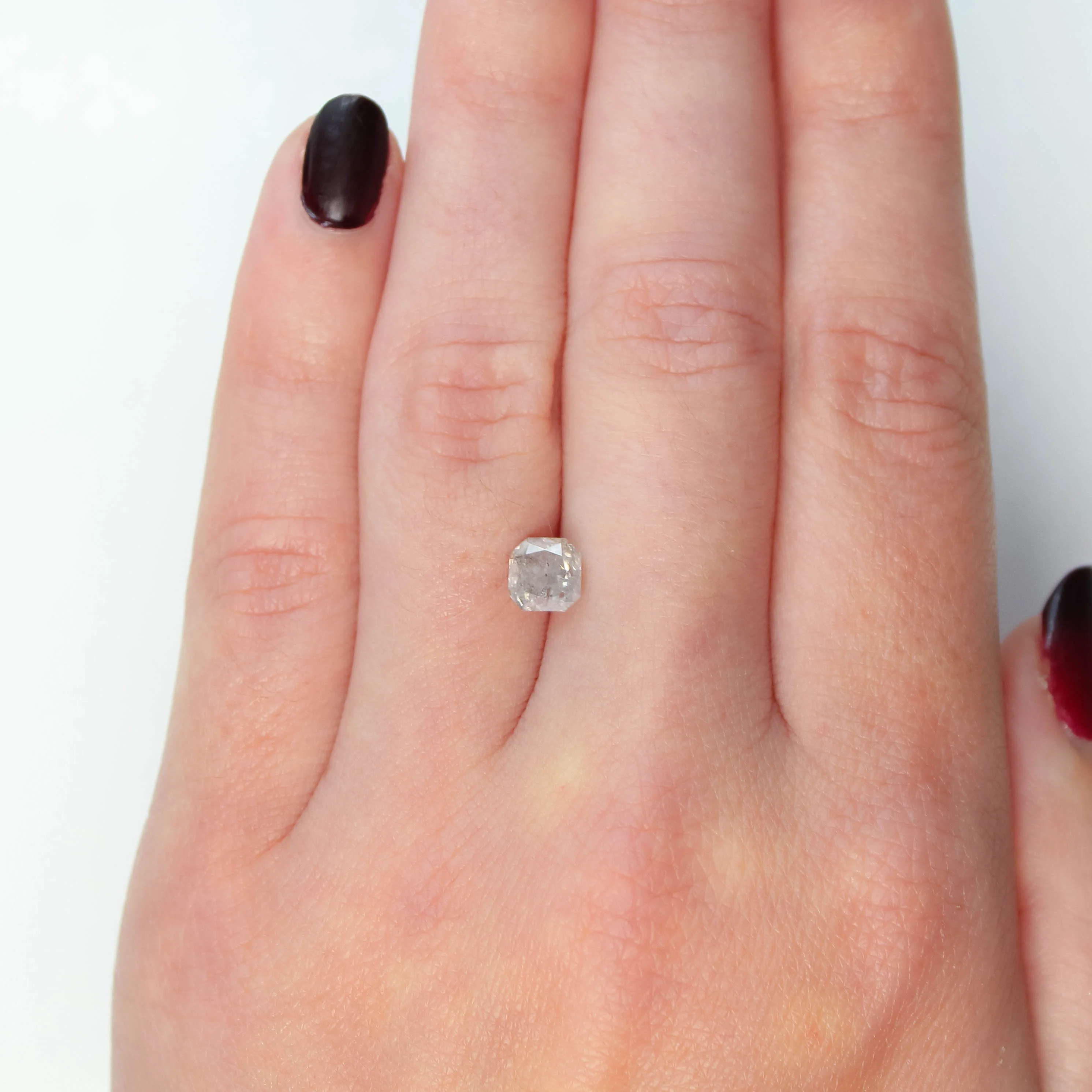 1.39 Carat Misty Gray Asscher Salt and Pepper Diamond for Custom Work - Inventory Code MGA139 - Image 2