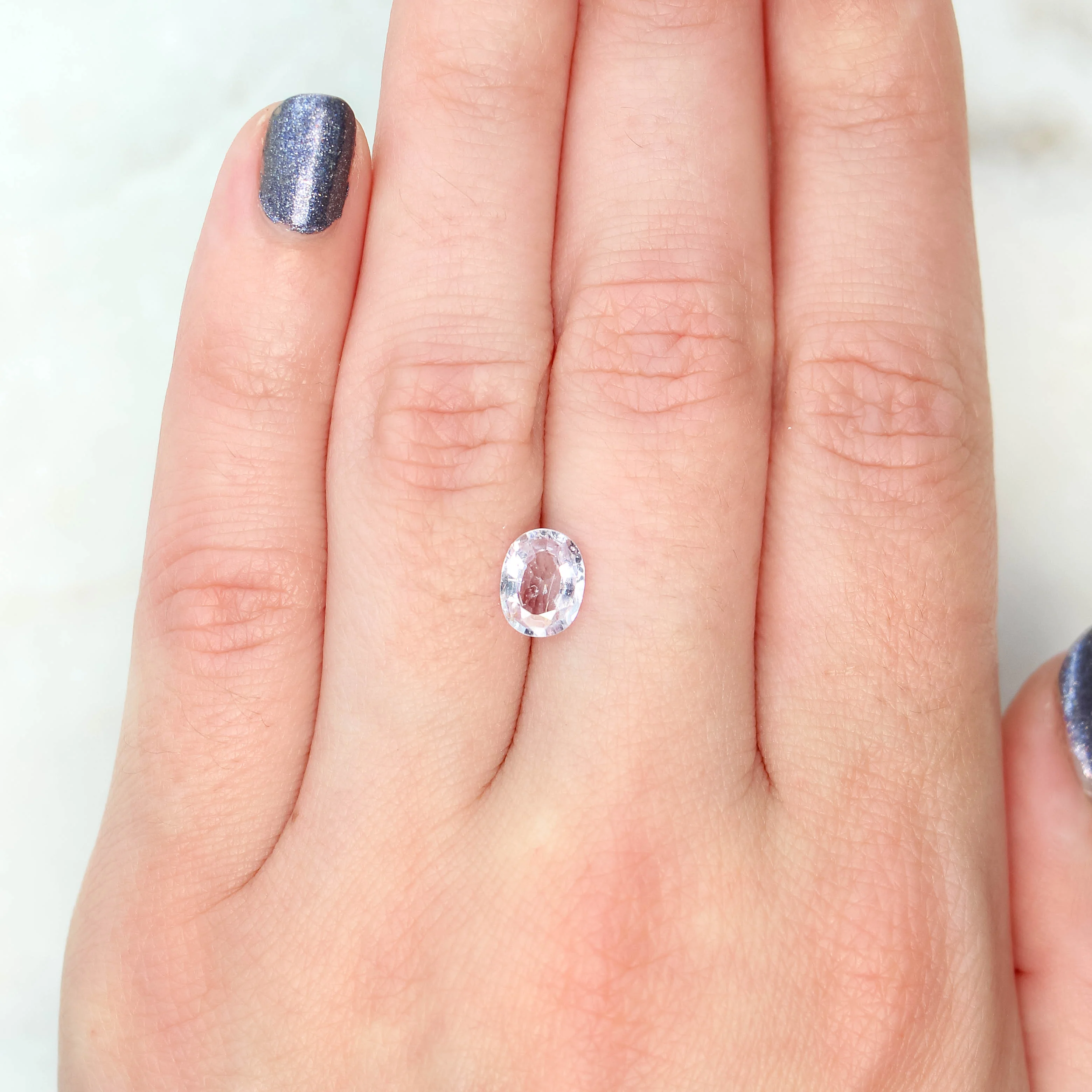 1.41 Carat Light Pink Oval Sapphire for Custom Work - Inventory Code LPOS141 - Image 2