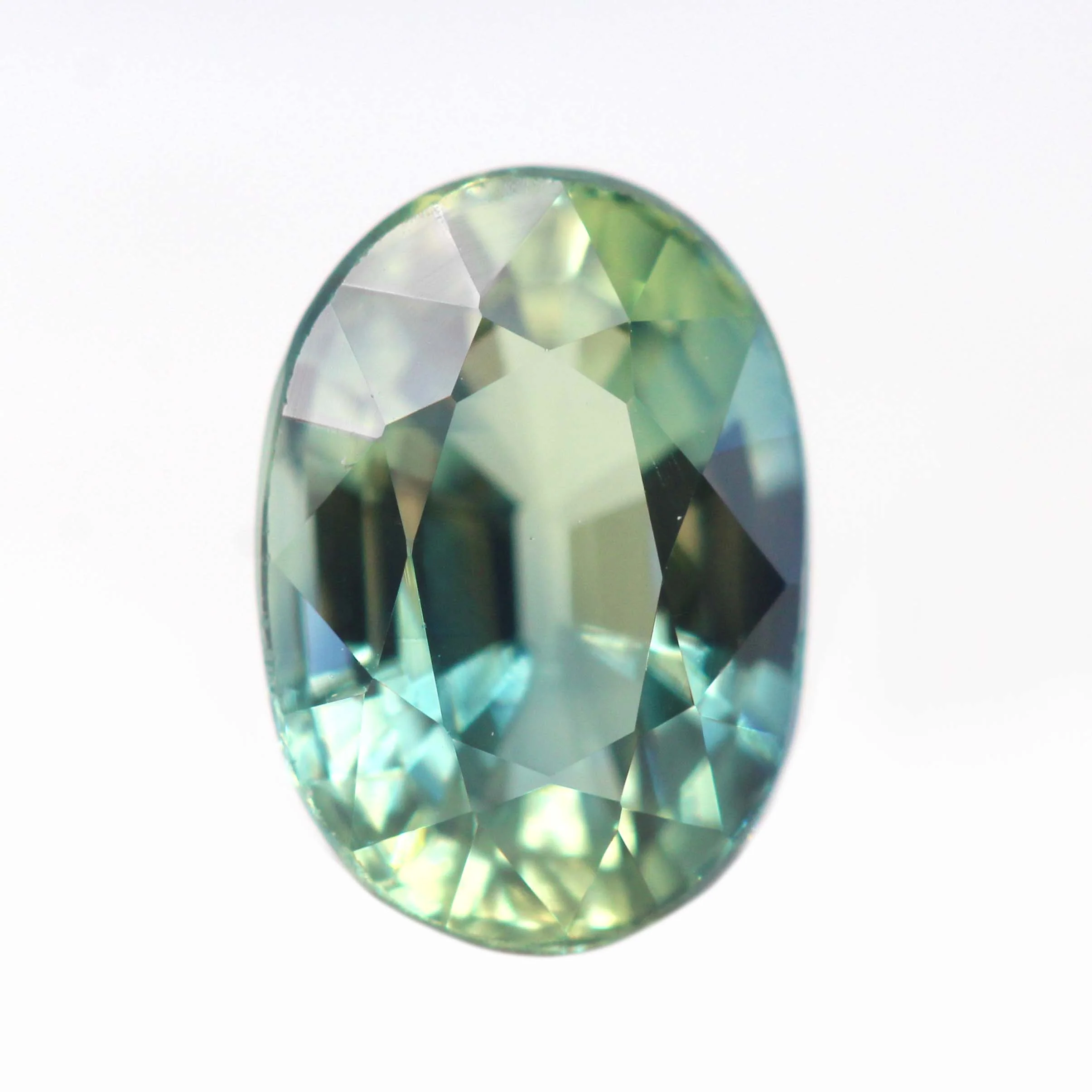 1.42 Carat Bicolor Green-Blue Oval Sapphire for Custom Work - Inventory Code BGOSAP142