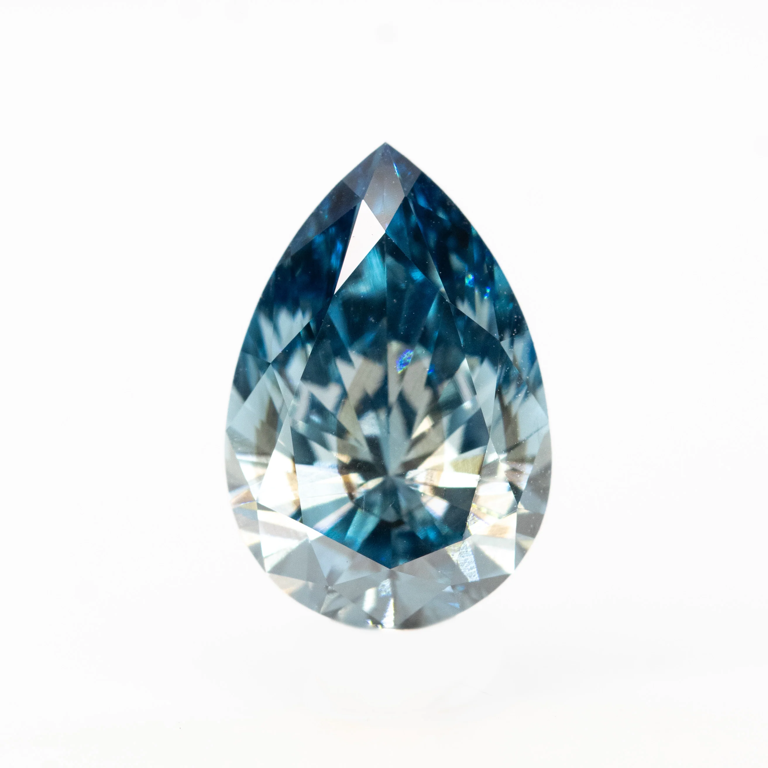1.43 Carat Blue Lab Grown Pear Diamond for Custom Work - Inventory Code LGBP143