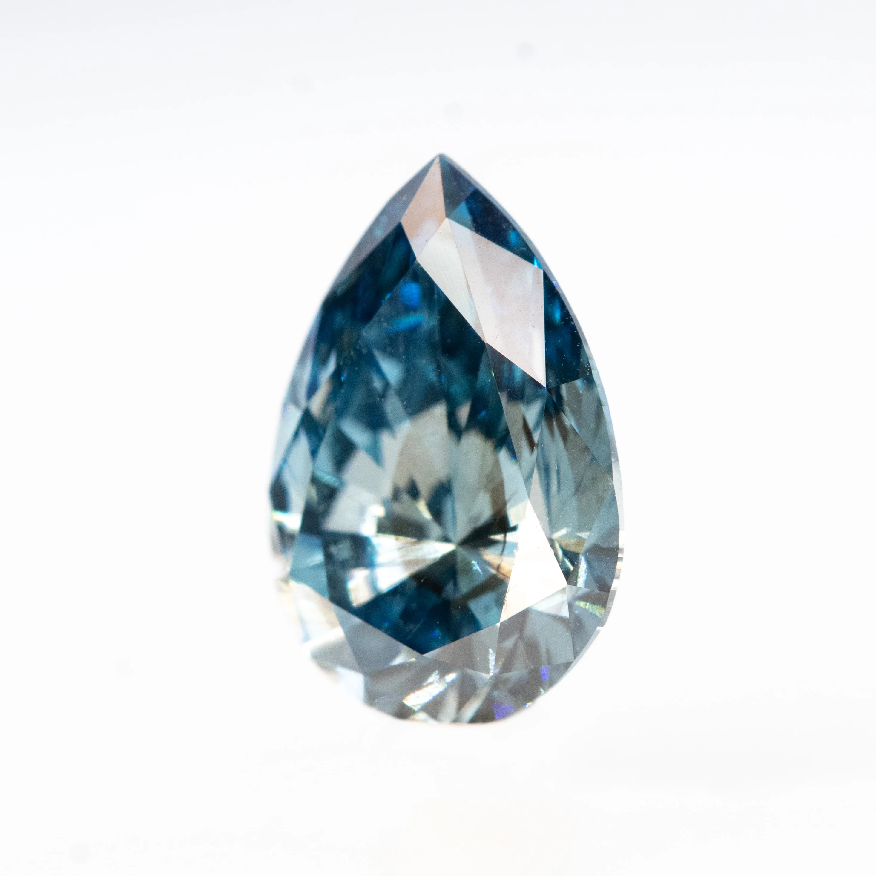 1.43 Carat Blue Lab Grown Pear Diamond for Custom Work - Inventory Code LGBP143 - Image 3