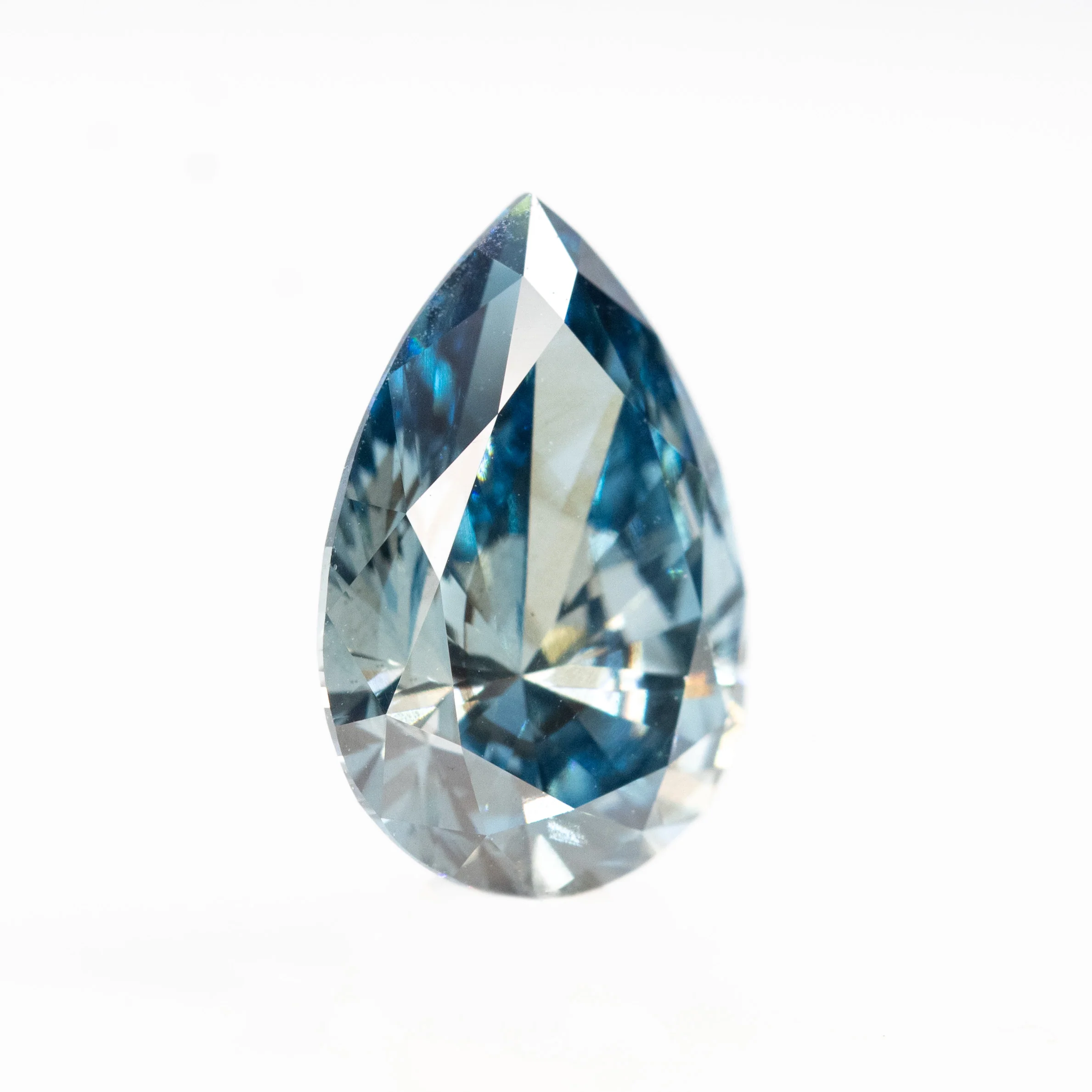 1.43 Carat Blue Lab Grown Pear Diamond for Custom Work - Inventory Code LGBP143 - Image 4