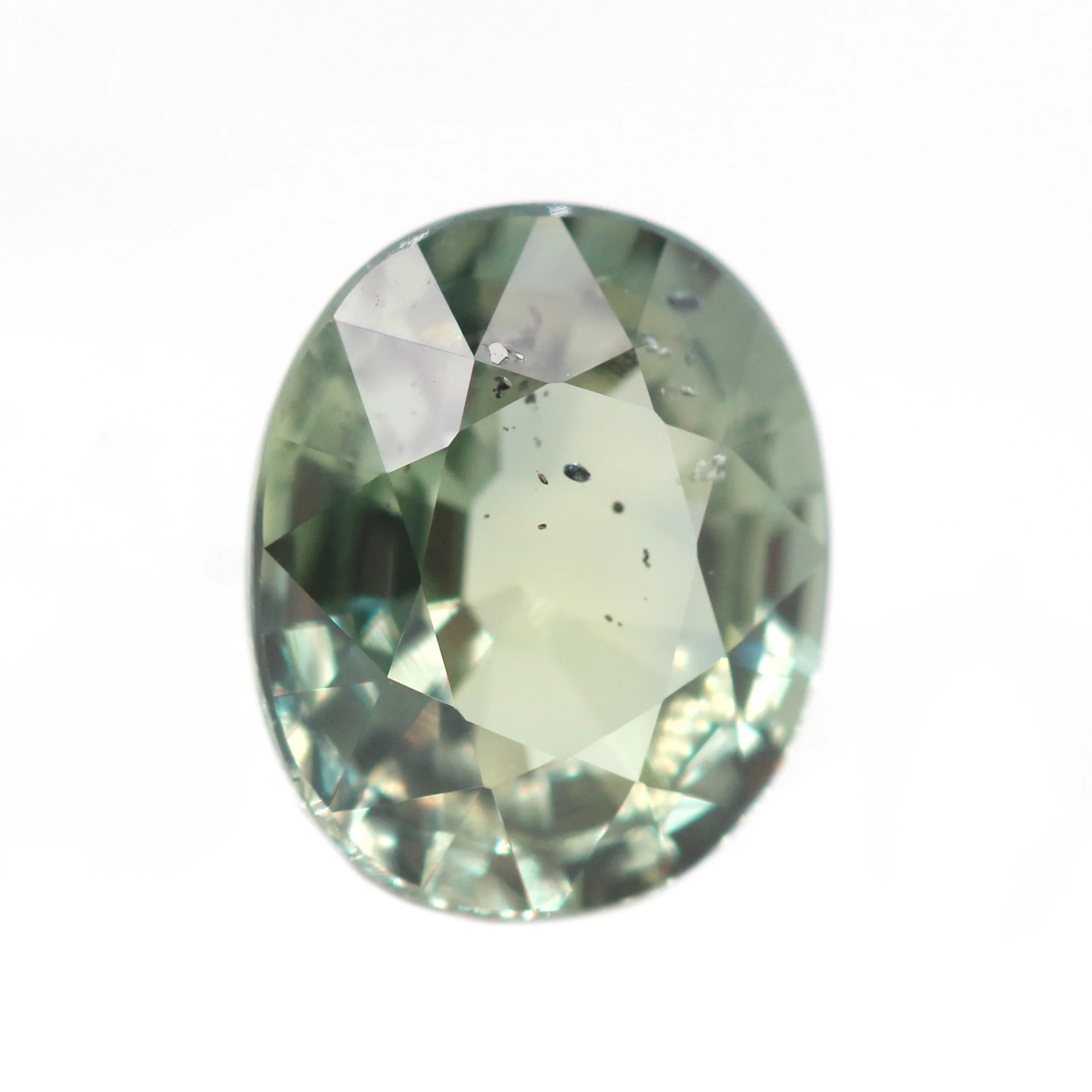 1.44 Carat Light Green Oval Sapphire for Custom Work - Inventory Code GOS144 - Image 3