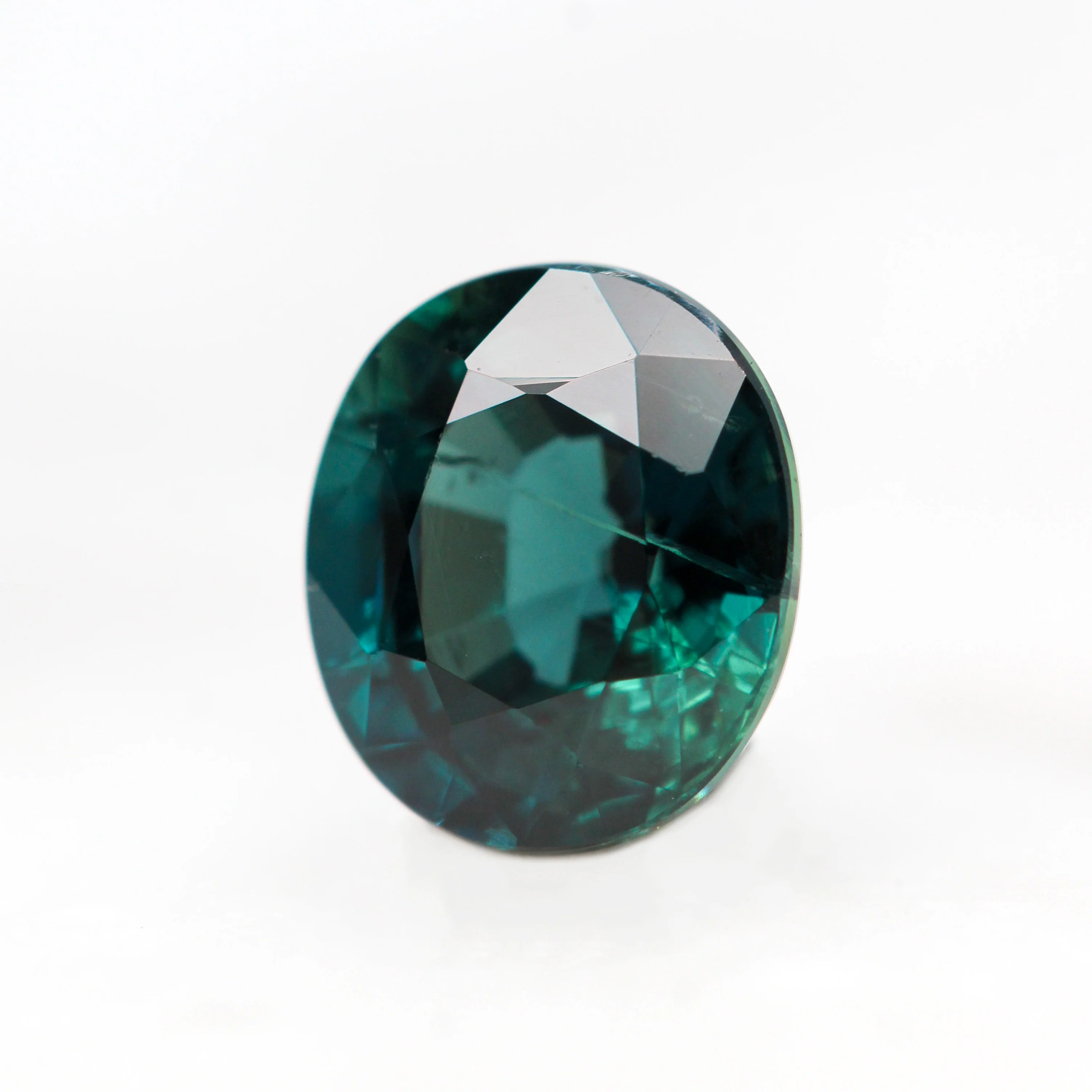 1.45 Carat Dark Teal Oval Sapphire for Custom Work - Inventory Code TOS145 - Image 3
