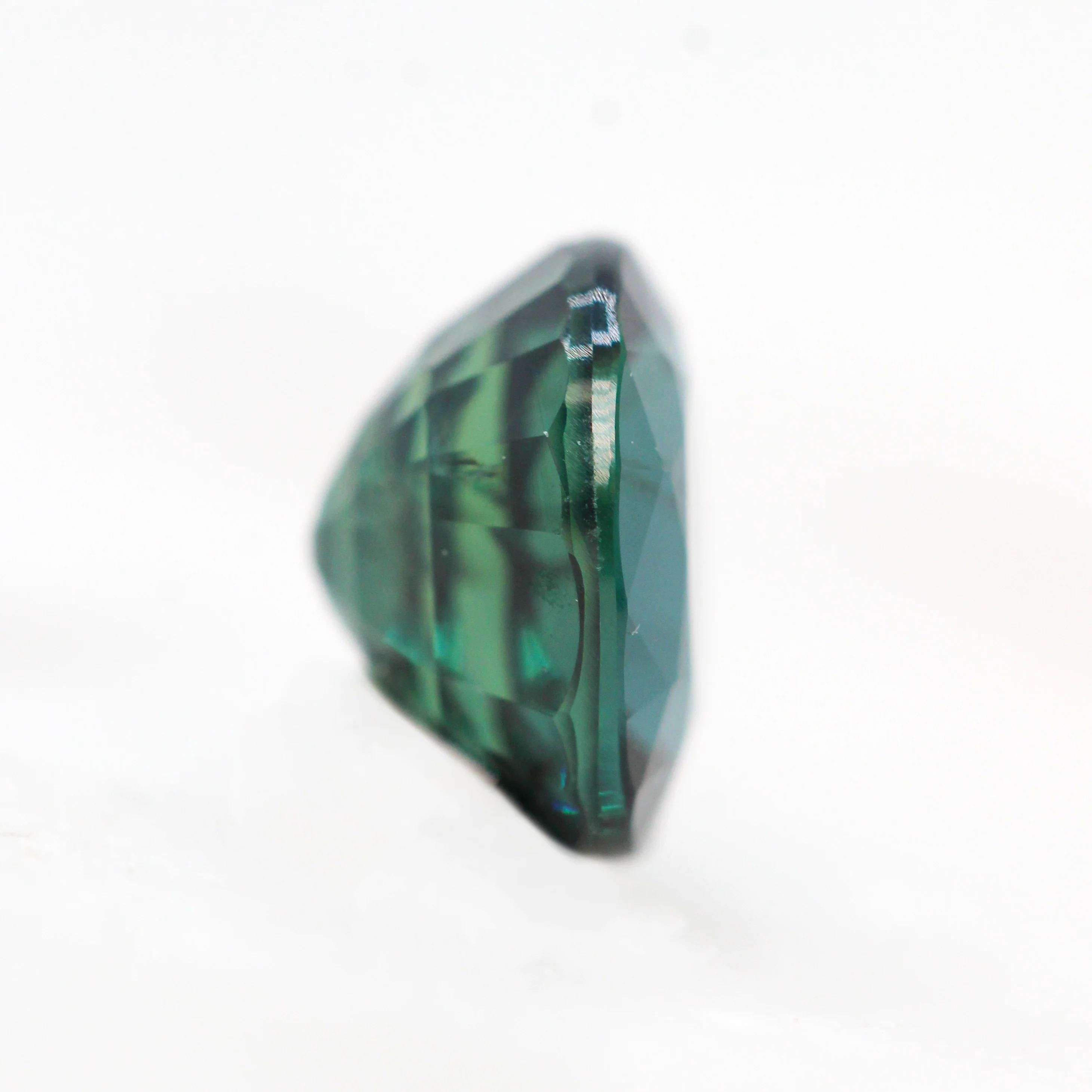 1.45 Carat Dark Teal Oval Sapphire for Custom Work - Inventory Code TOS145 - Image 5