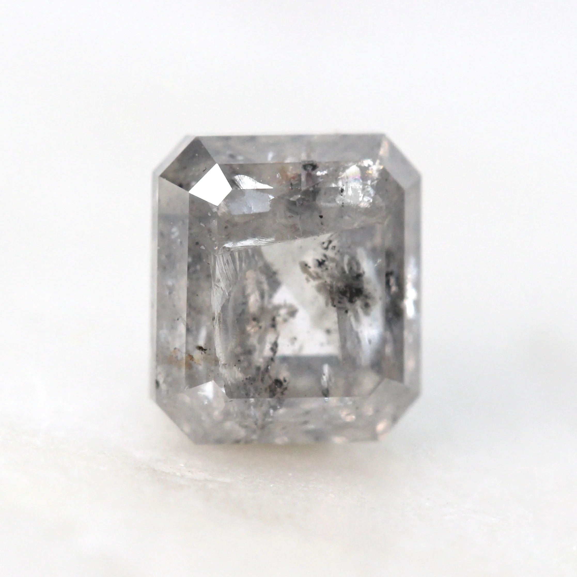 1.45 Carat Emerald Cut Stormy Gray Salt and Pepper Diamond for Custom Work - Inventory Code SGE145 - Image 4