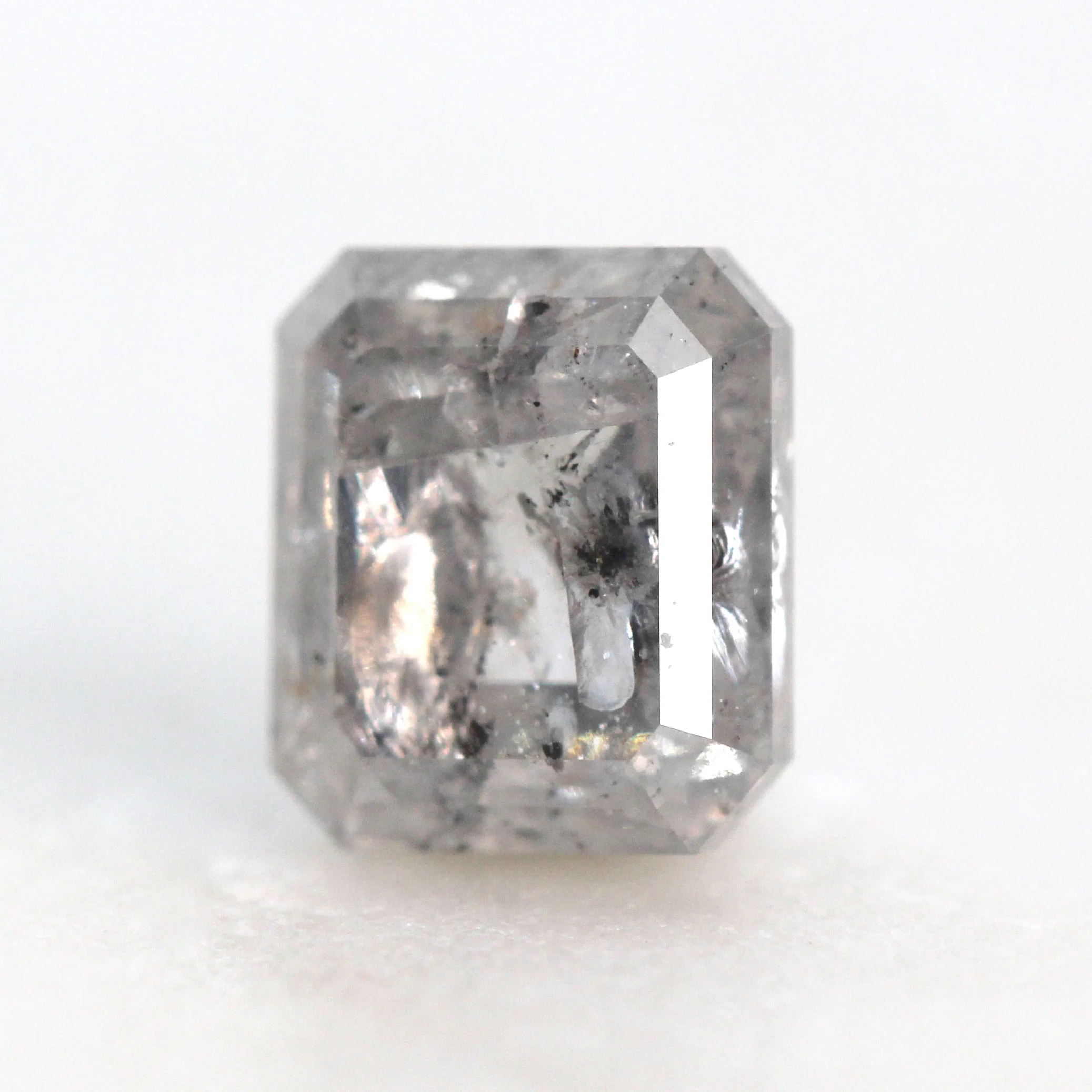 1.45 Carat Emerald Cut Stormy Gray Salt and Pepper Diamond for Custom Work - Inventory Code SGE145 - Image 5