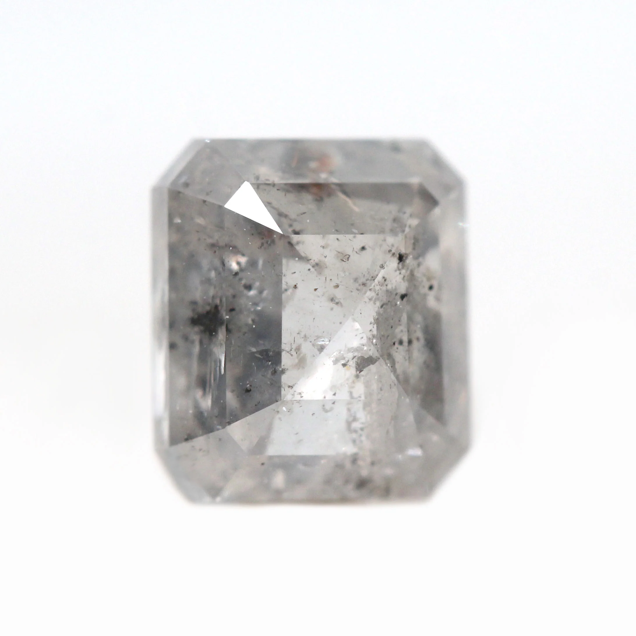1.45 Carat Emerald Cut Stormy Gray Salt and Pepper Diamond for Custom Work - Inventory Code SGE145 - Image 7