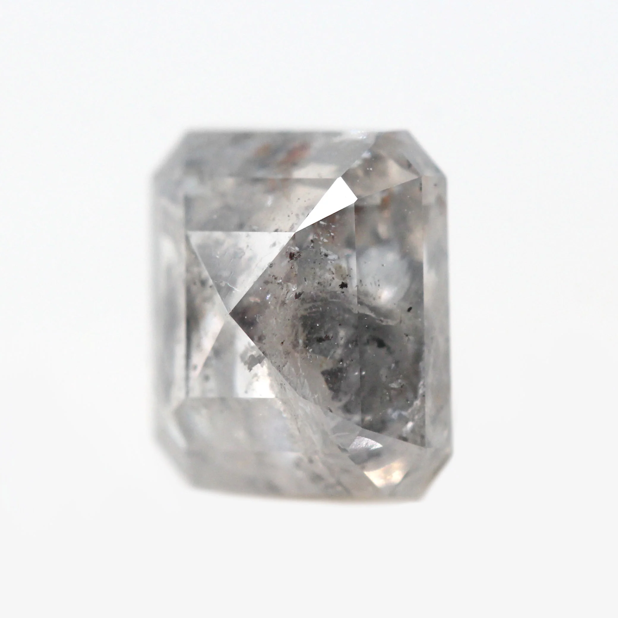 1.45 Carat Emerald Cut Stormy Gray Salt and Pepper Diamond for Custom Work - Inventory Code SGE145 - Image 8