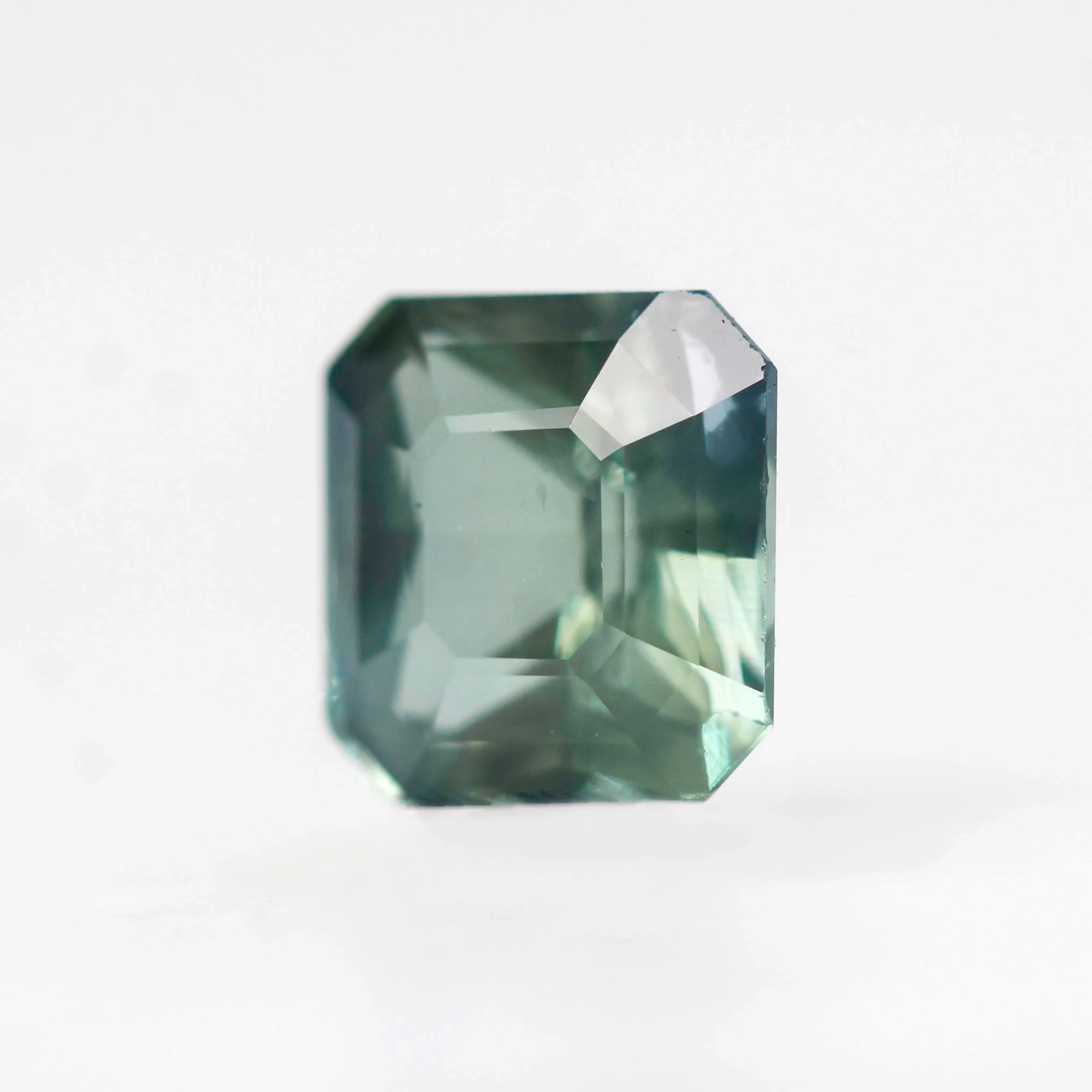 1.45 Carat Teal Asscher Cut Sapphire for Custom Work - Inventory Code TAS145 - Image 3