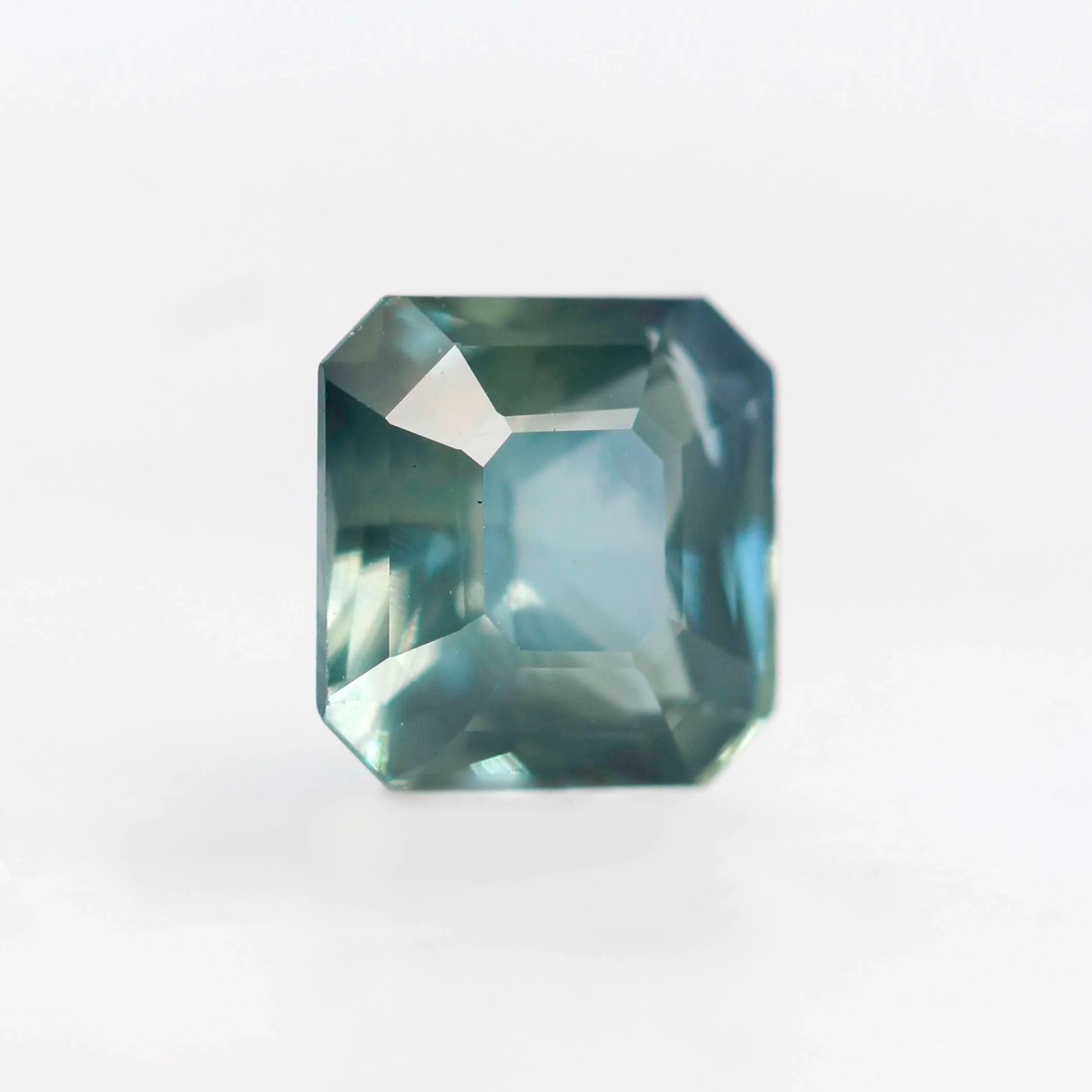 1.45 Carat Teal Asscher Cut Sapphire for Custom Work - Inventory Code TAS145 - Image 4