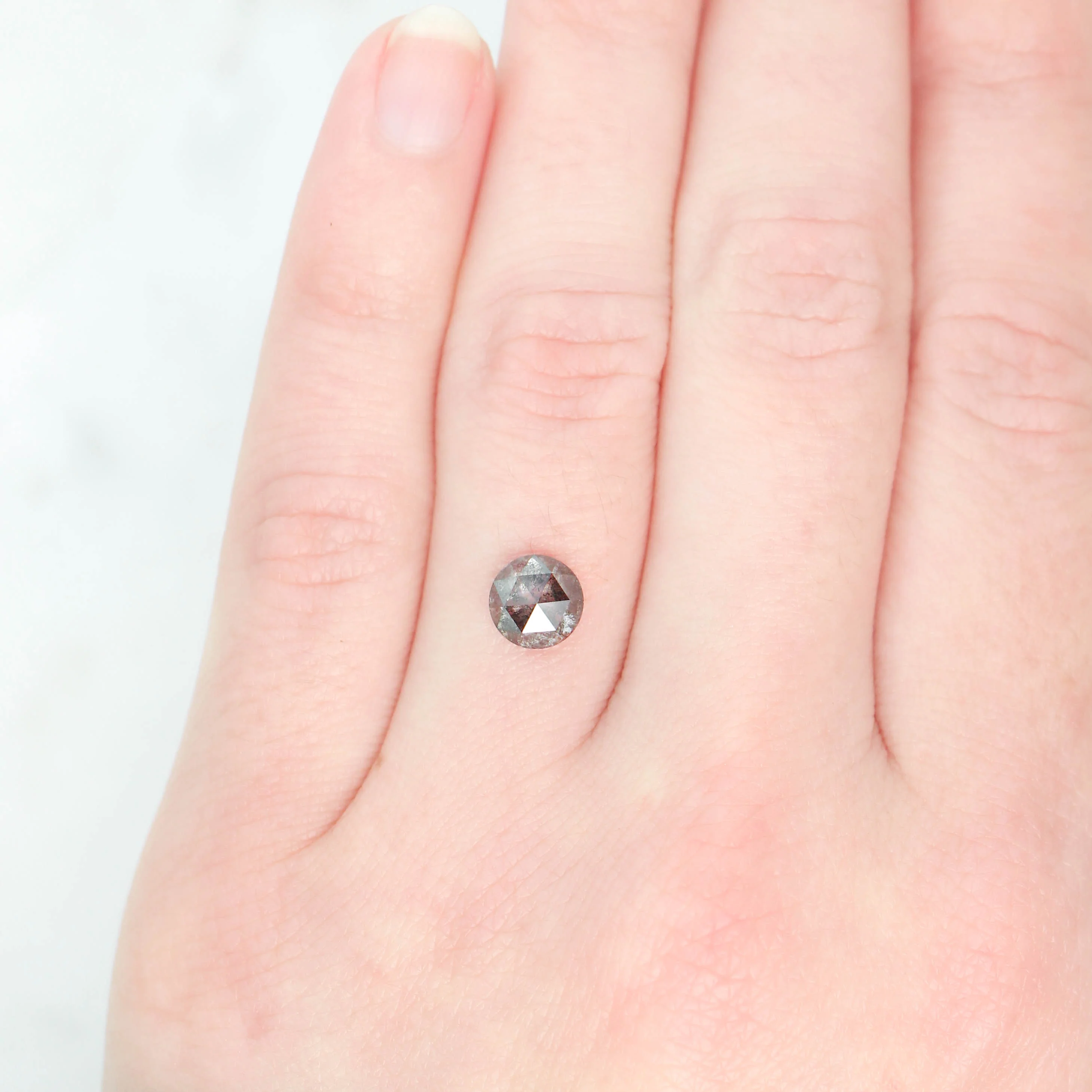 1.46 Carat Round Rose Cut Salt and Pepper Diamond for Custom Work - Inventory Code NBR146 - Image 2