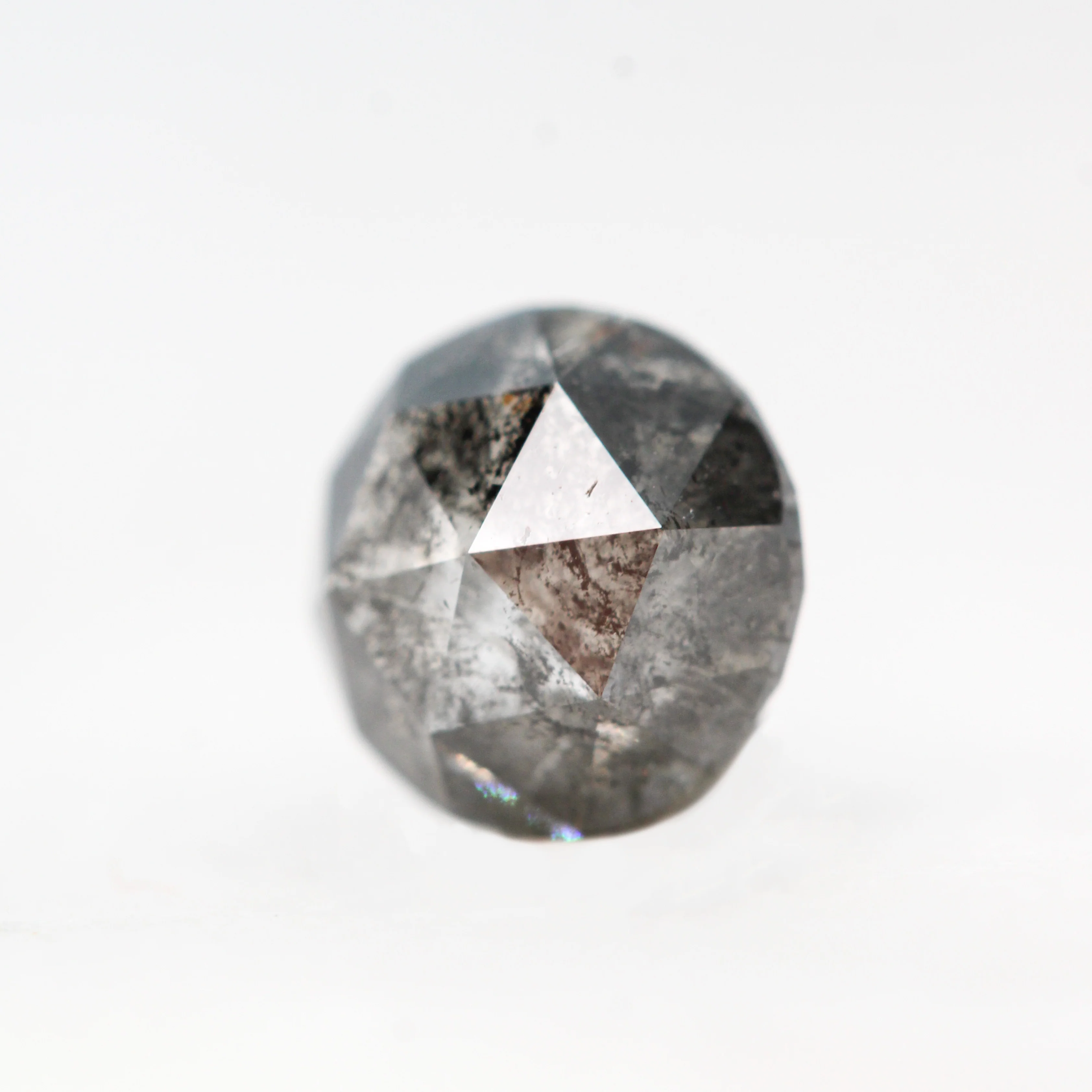 1.46 Carat Round Rose Cut Salt and Pepper Diamond for Custom Work - Inventory Code NBR146 - Image 3