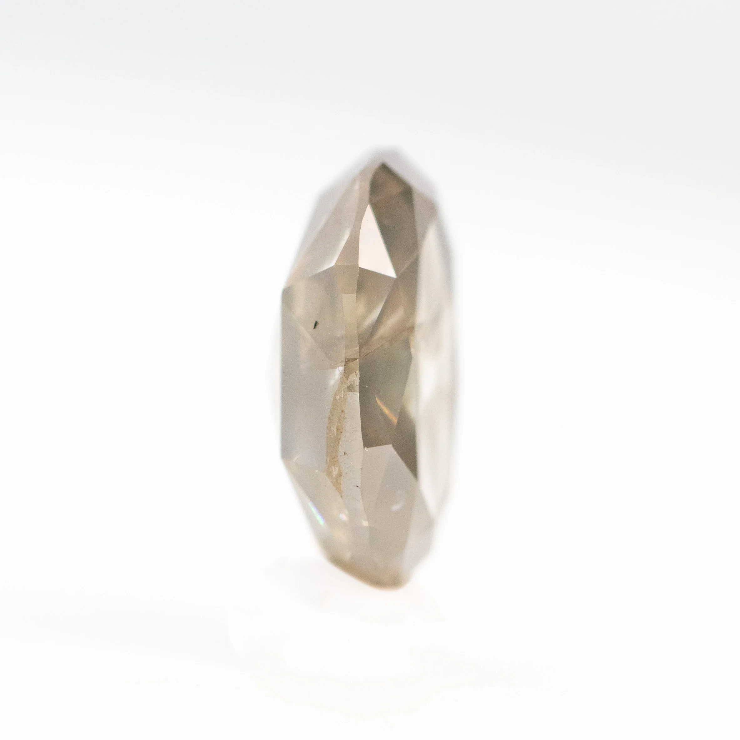 1.46 Carat Champagne Gray Oval Salt and Pepper Diamond for Custom Work - Inventory Code OCGD146 - Image 5