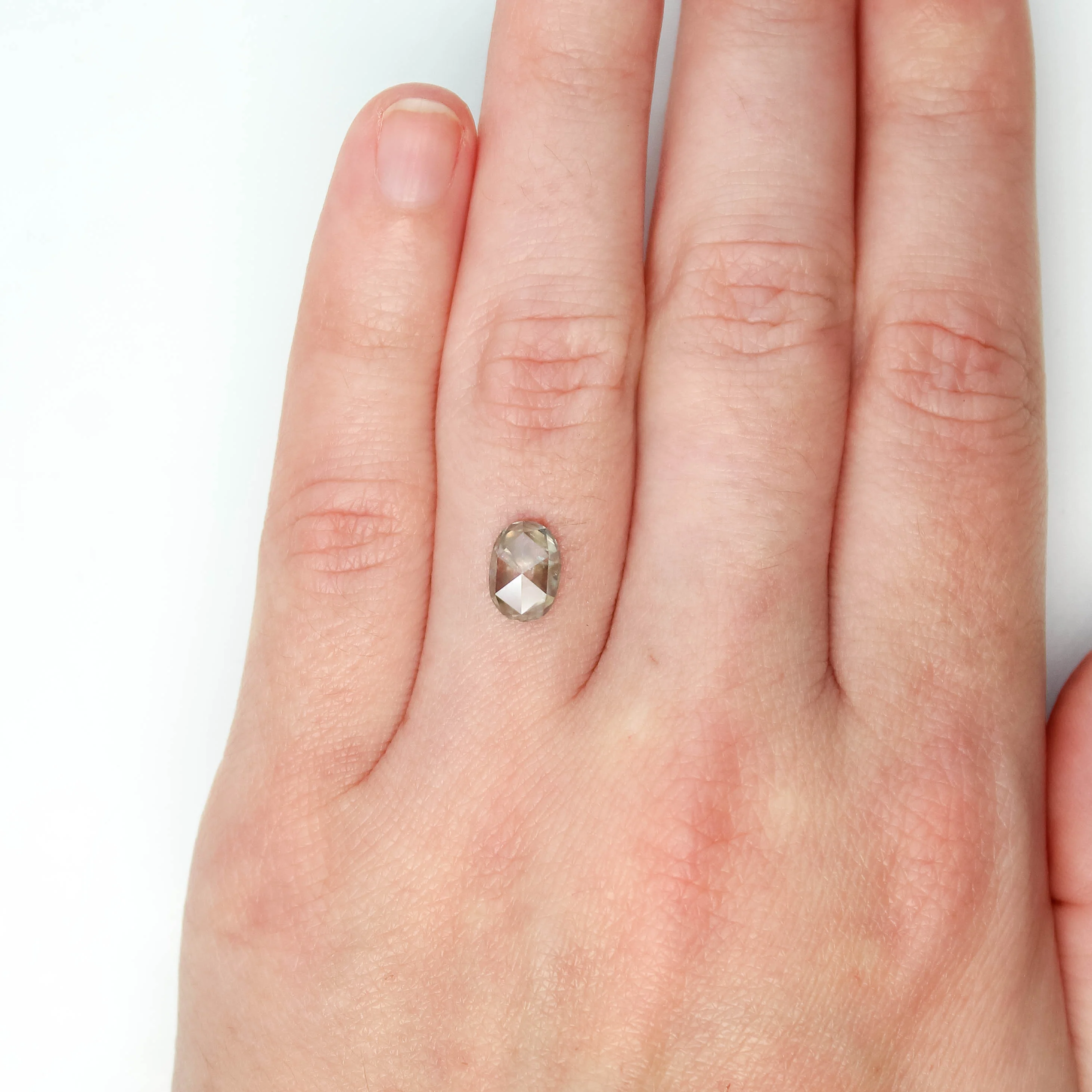 1.46 Carat Champagne Gray Oval Salt and Pepper Diamond for Custom Work - Inventory Code OCGD146 - Image 7