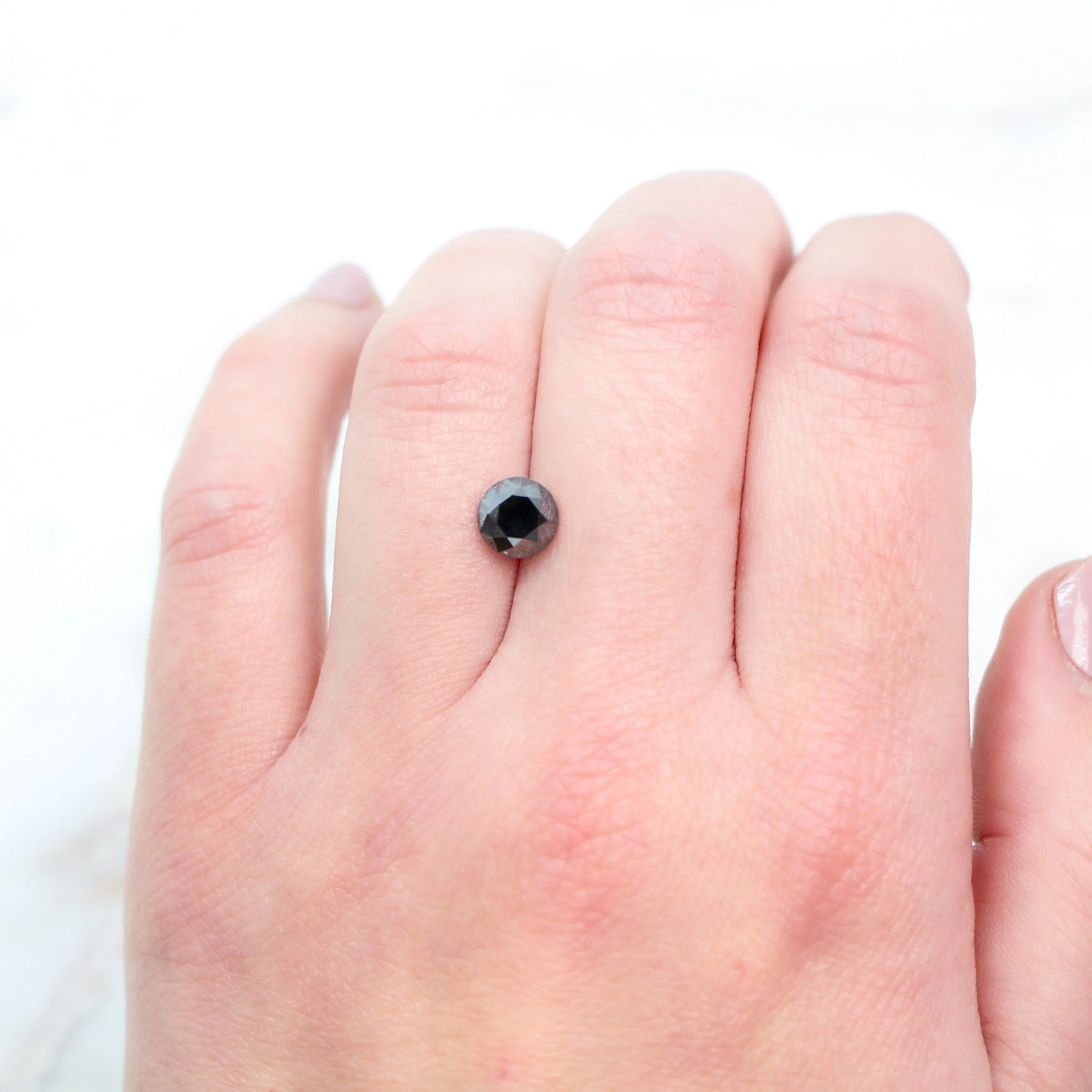 1.5 Carat Round Black Diamond for Custom Work - Inventory Code OBRD15 - Image 2