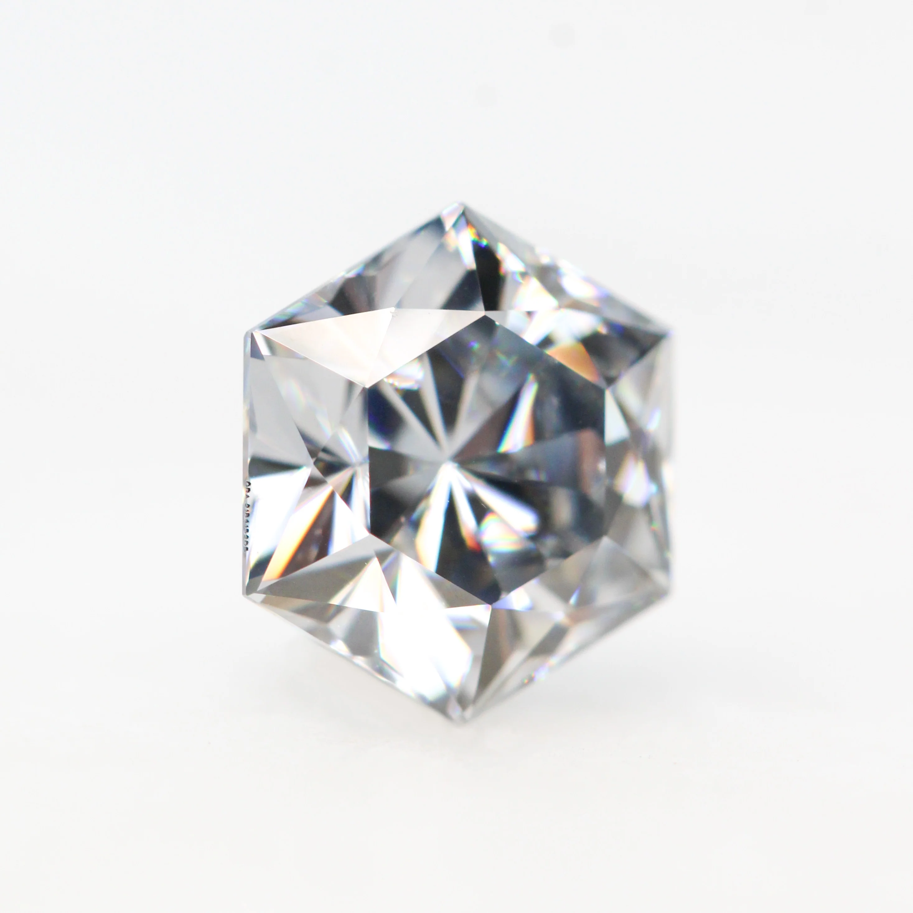 1.50 Carat Dark Gray Hexagon Moissanite for Custom Work - Inventory Code GHM150 - Image 4