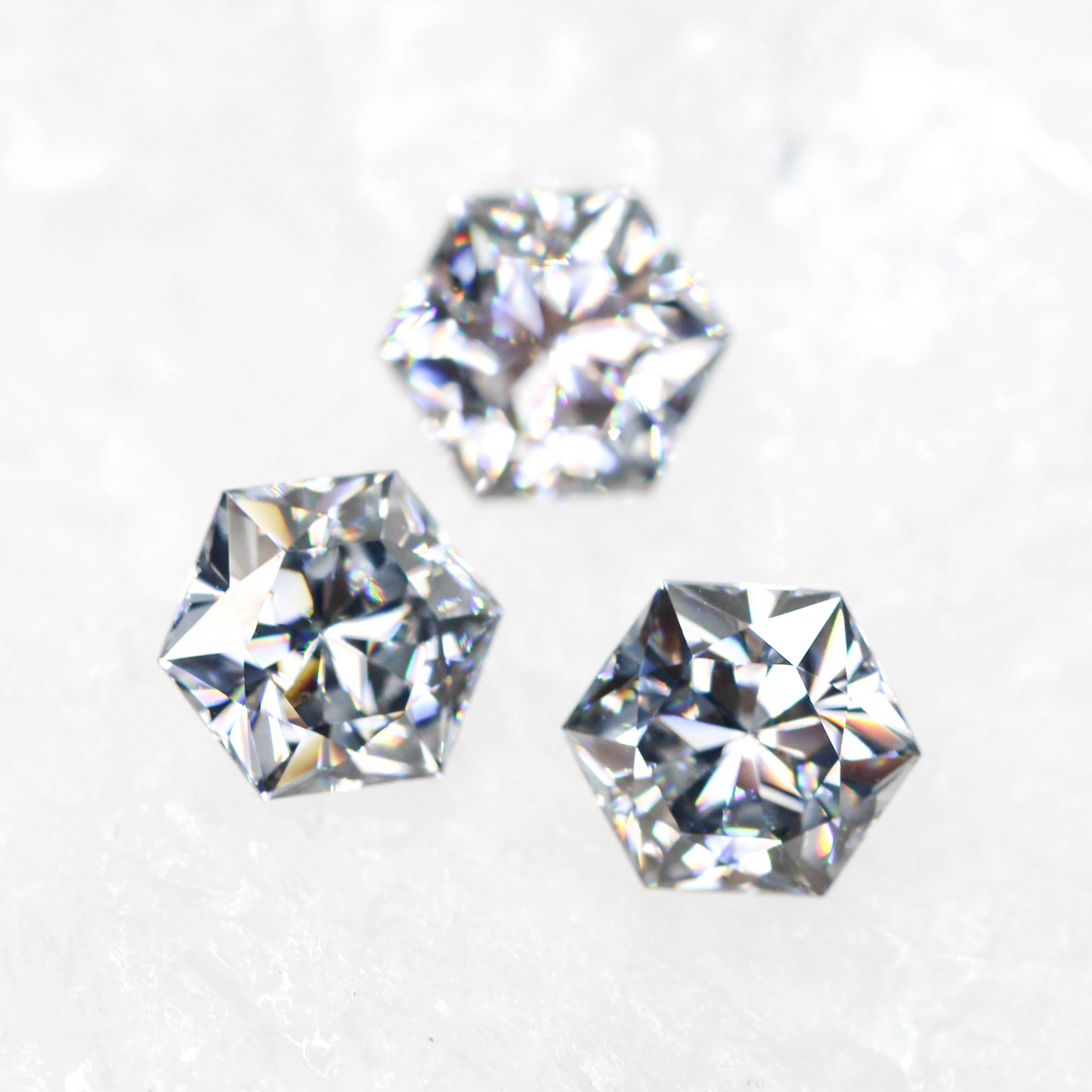 1.50 Carat Dark Gray Hexagon Moissanite for Custom Work - Inventory Code GHM150 - Image 6