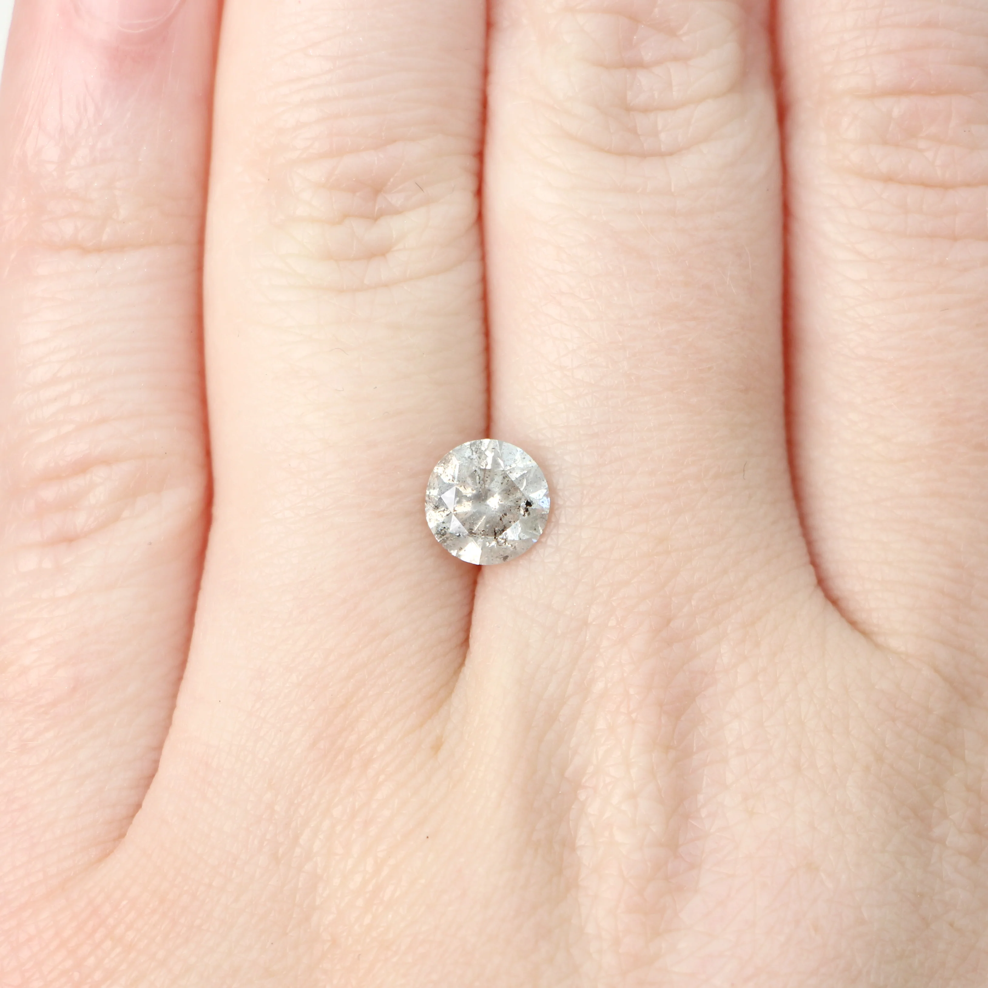 1.50 Carat Round Gray Salt and Pepper Diamond for Custom Work - Inventory Code SGR150 - Image 2