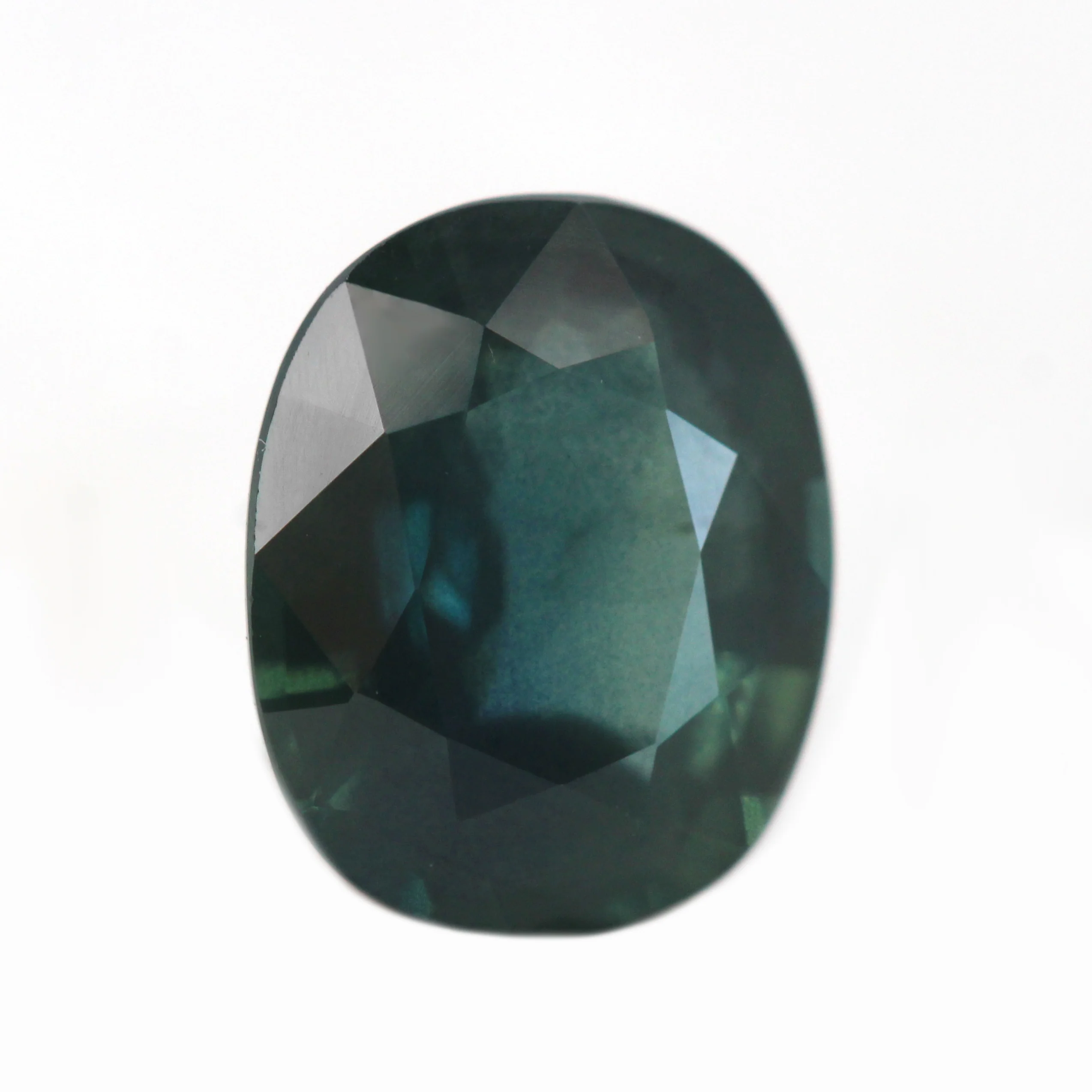 1.52 Carat Dark Teal Oval Sapphire for Custom Work - Inventory Code TOS152 - Image 4