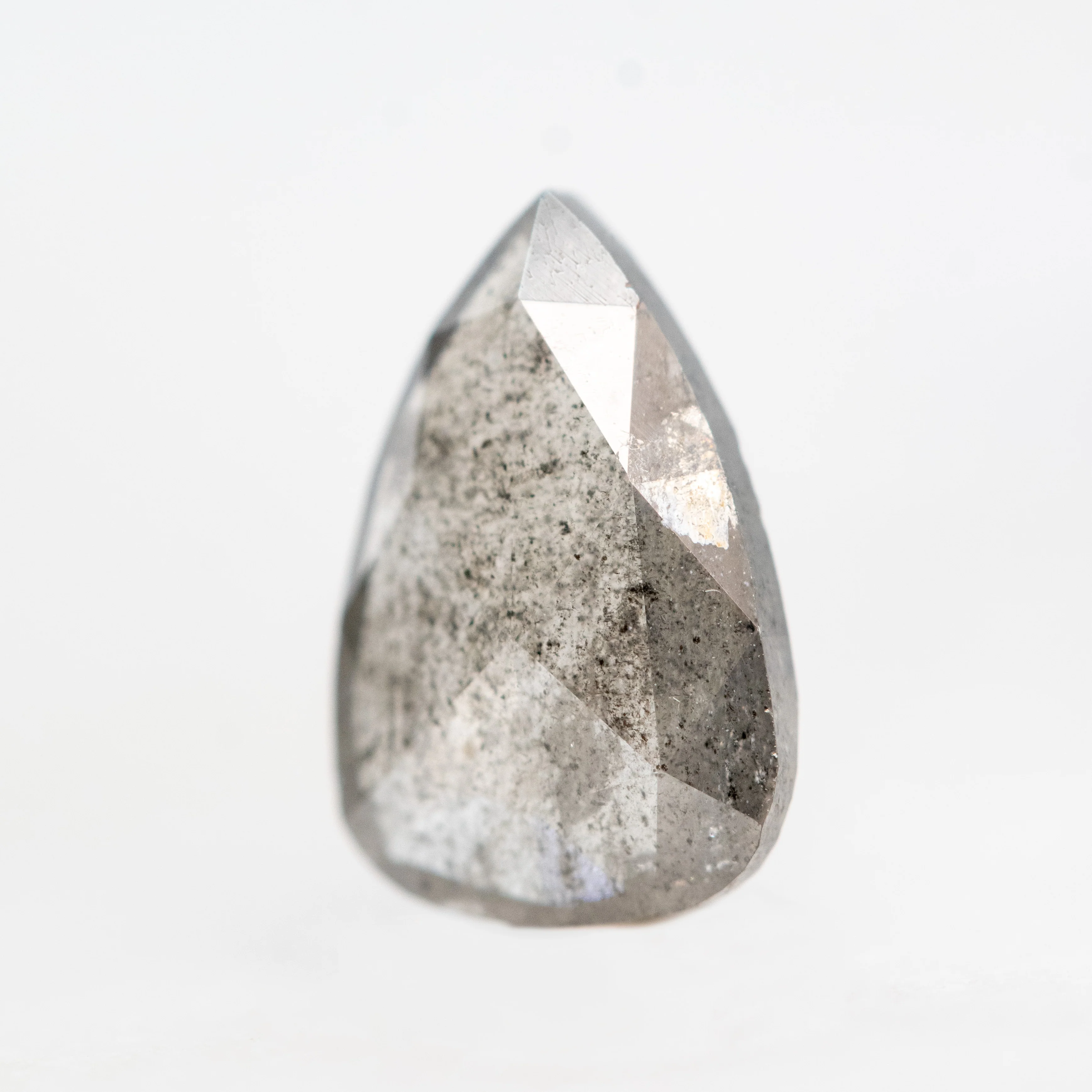 1.53 Carat Light Gray Pear Salt and Pepper Diamond for Custom Work - Inventory Code MGP153 - Image 3