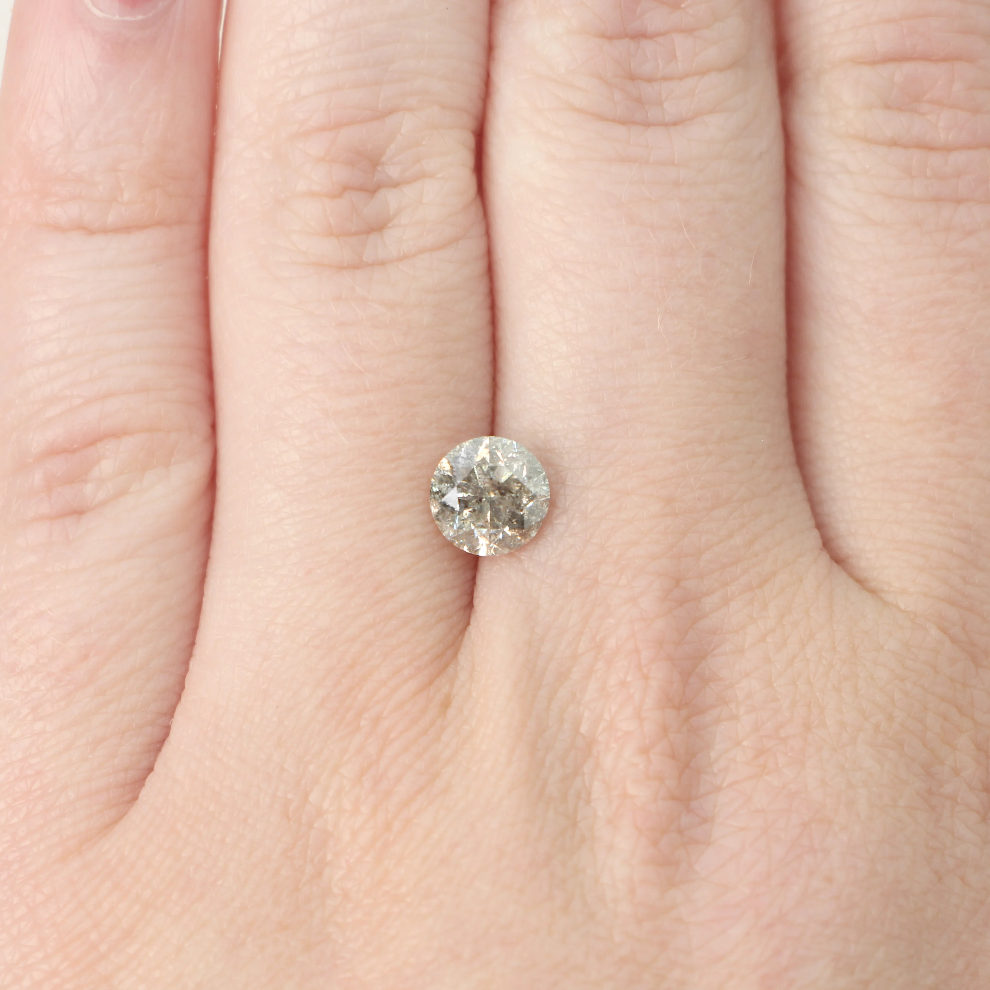1.53 Carat Round Gray Salt and Pepper Diamond for Custom Work - Inventory Code SGR153 - Image 2