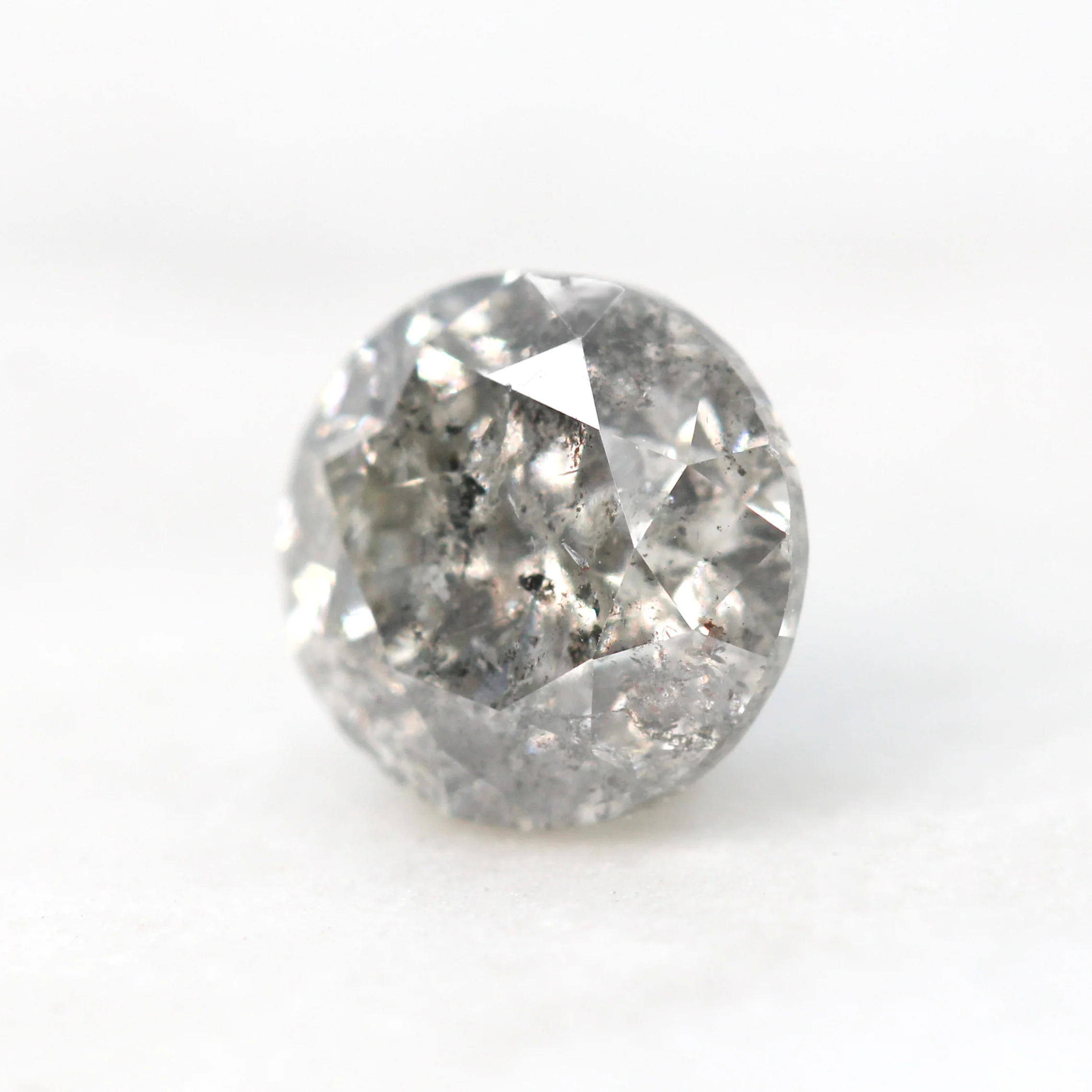 1.53 Carat Round Gray Salt and Pepper Diamond for Custom Work - Inventory Code SGR153 - Image 3
