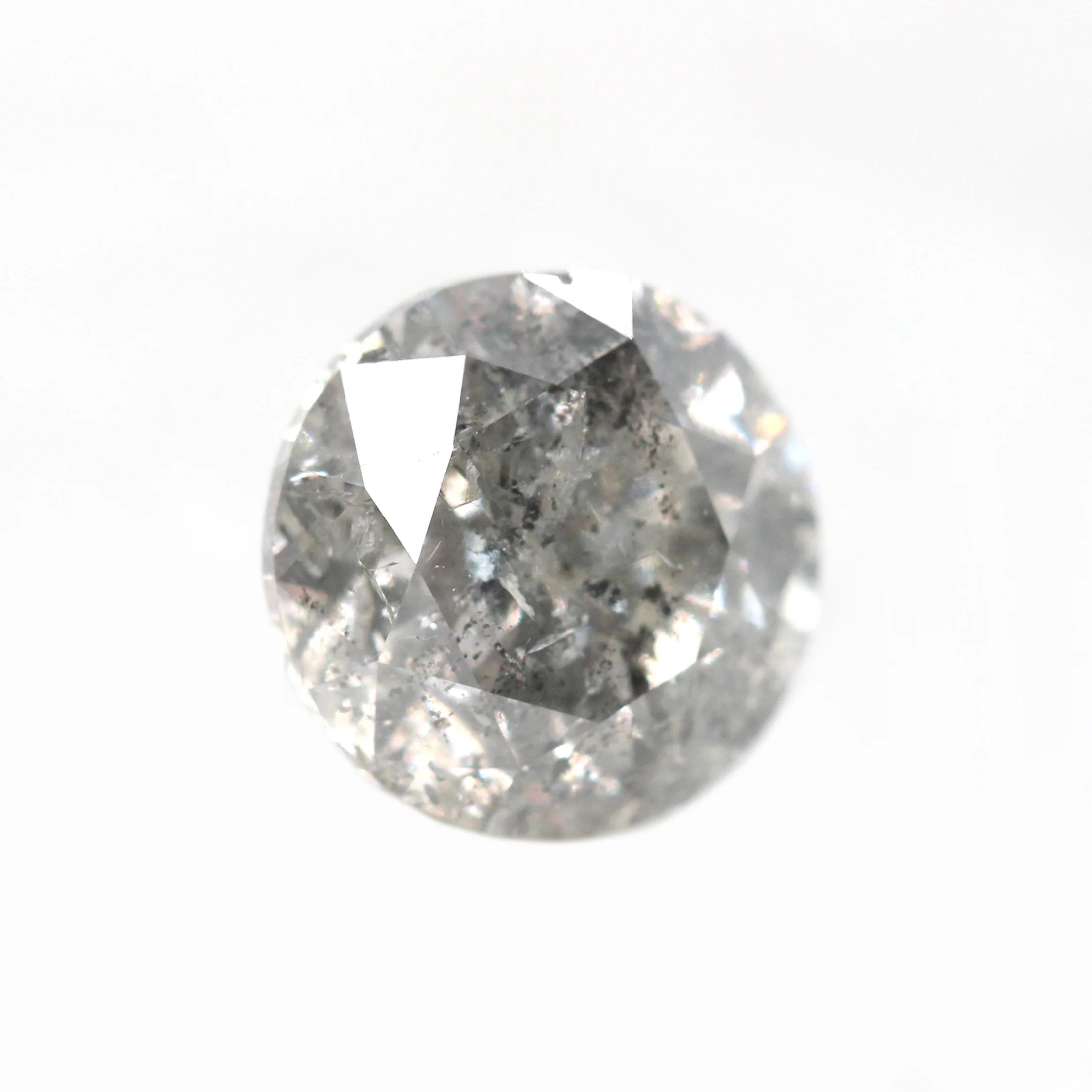 1.53 Carat Round Gray Salt and Pepper Diamond for Custom Work - Inventory Code SGR153 - Image 4
