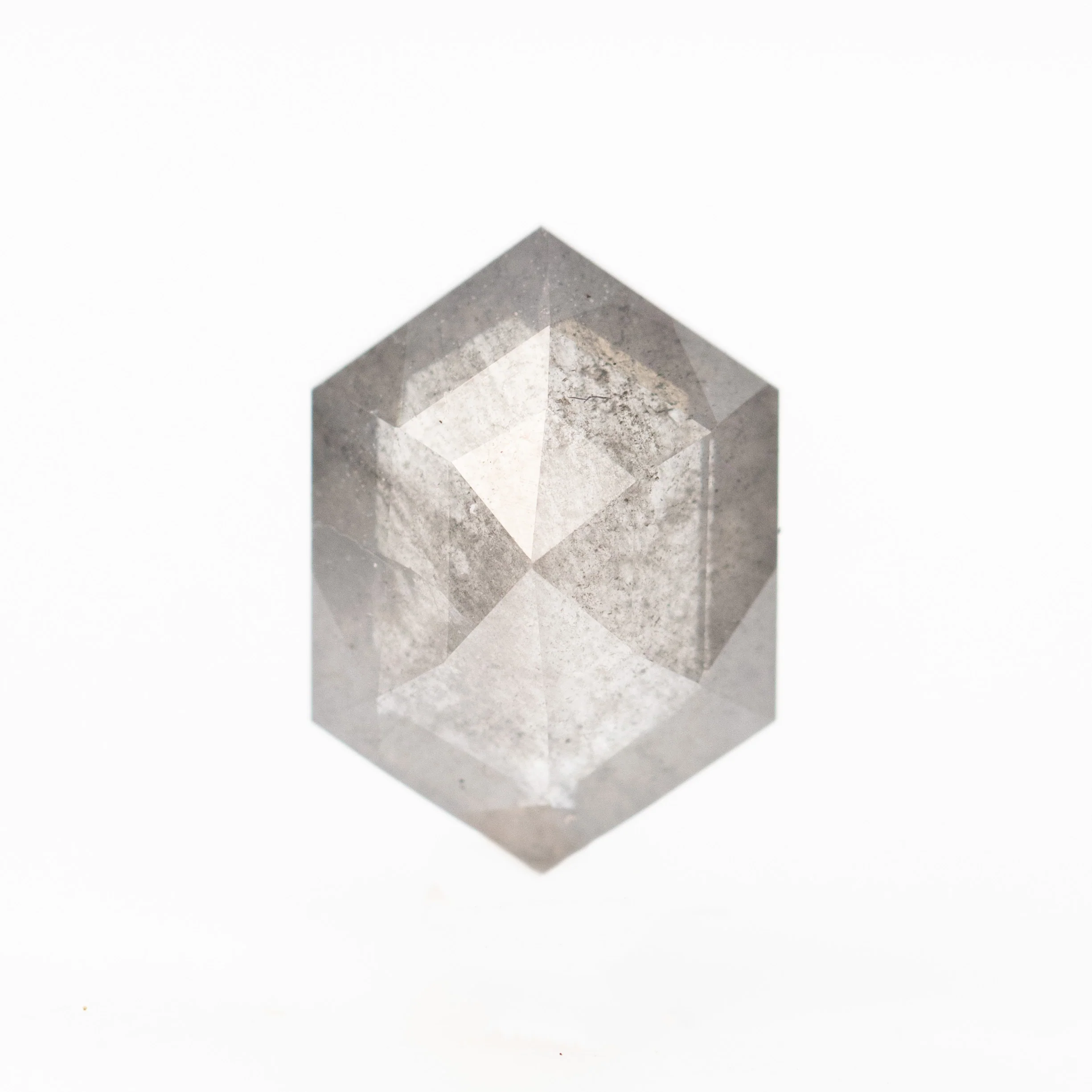 1.54 Carat Gray Hexagon Salt and Pepper Diamond for Custom Work - Inventory Code SGH154