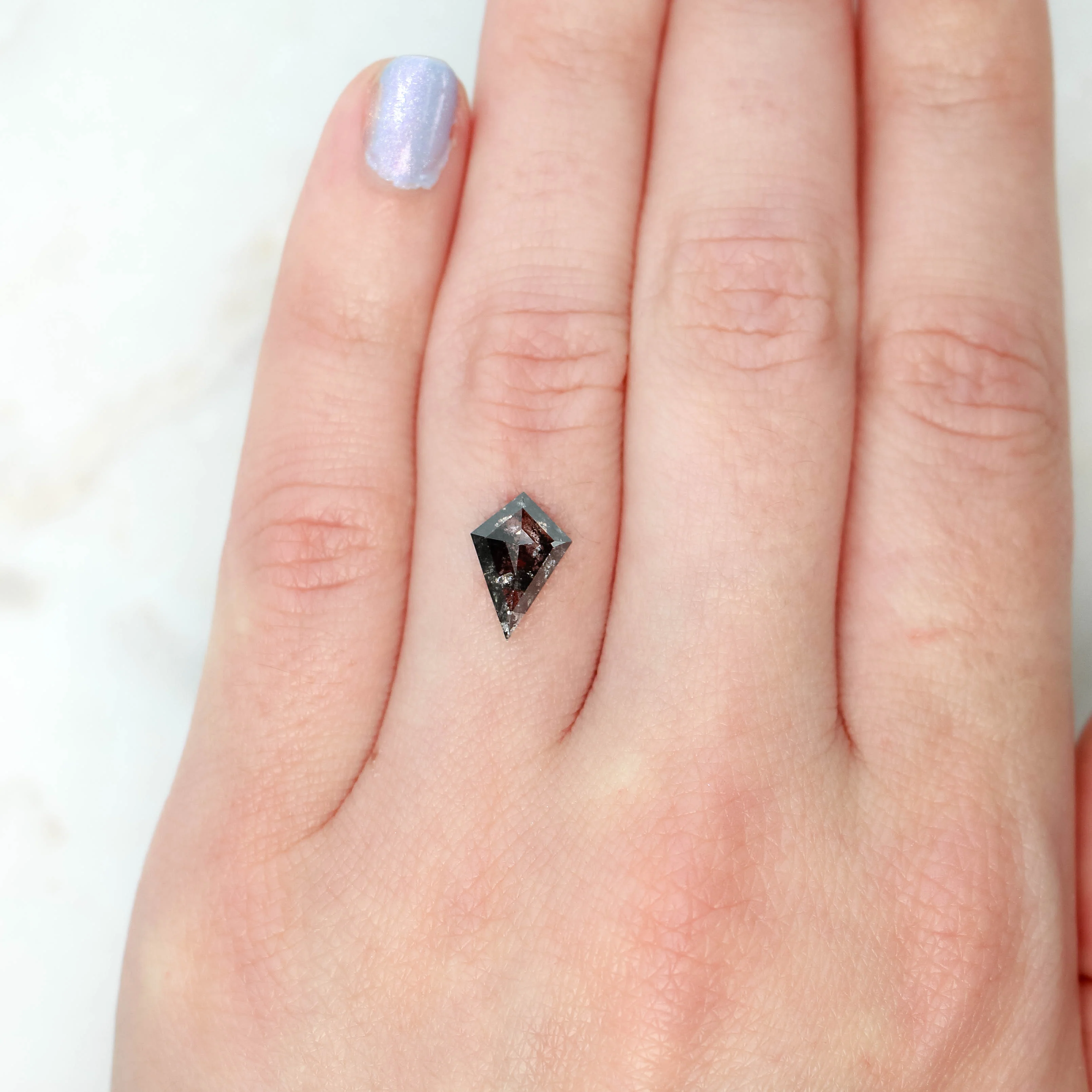 1.55 Carat Black Kite Salt and Pepper Diamond for Custom Work - Inventory Code BCK155 - Image 2