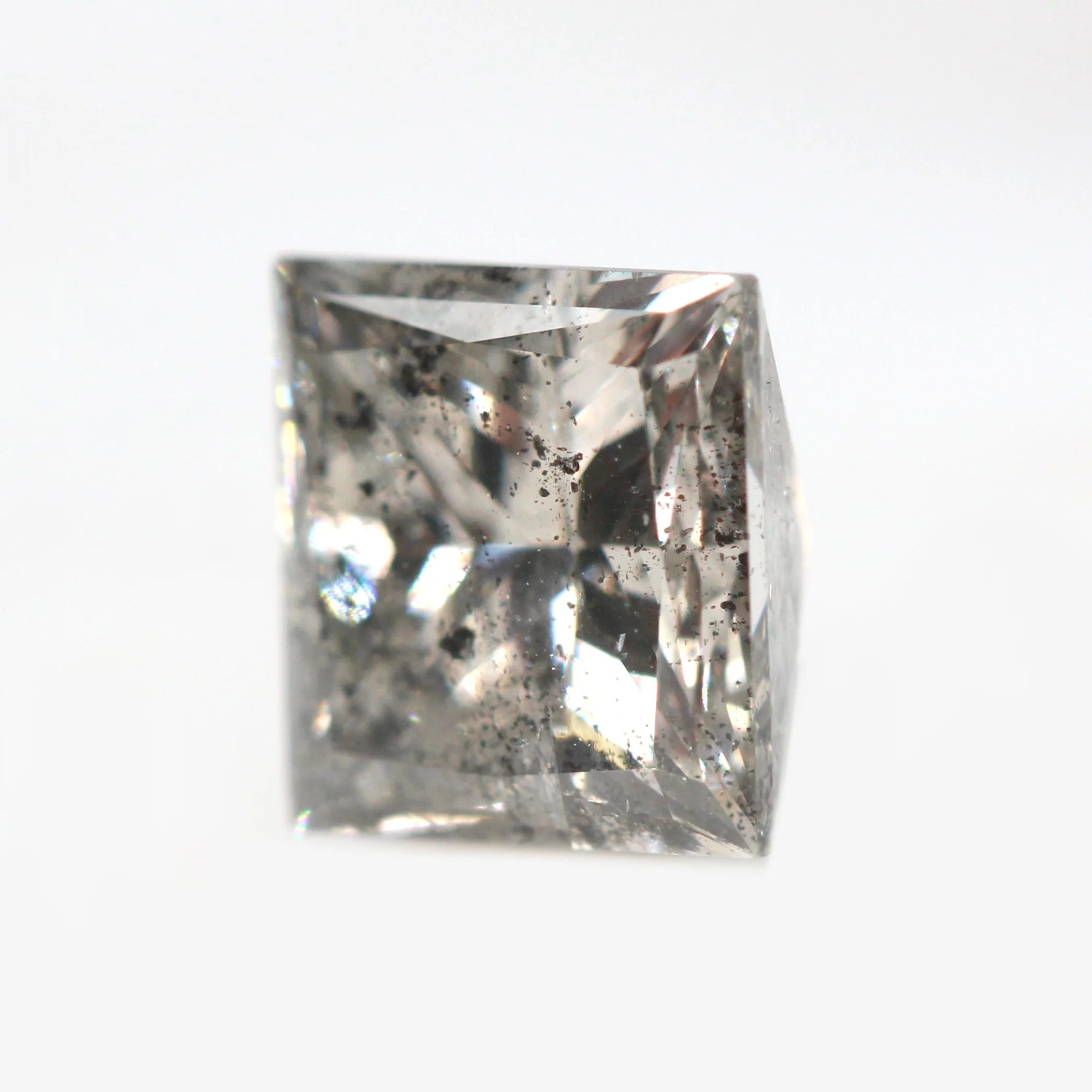 1.55 Carat Warm Gray Princess Cut Salt and Pepper Diamond for Custom Work - Inventory Code SGPC155 - Image 3