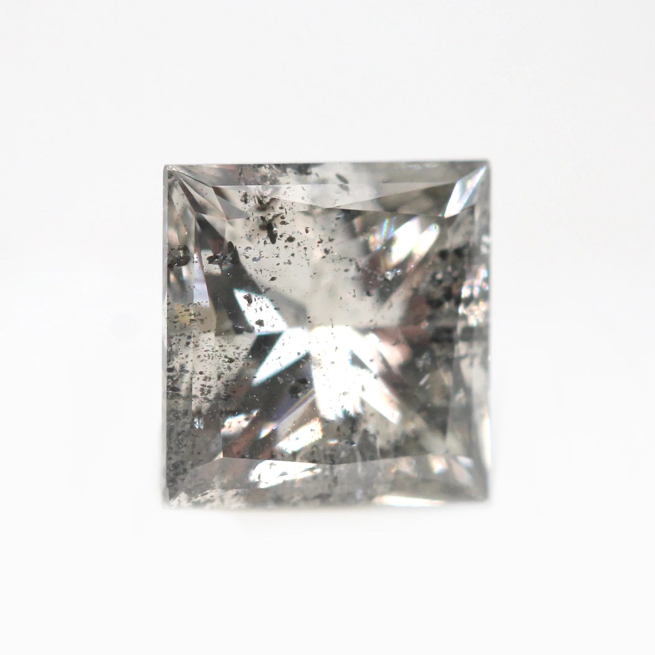 1.55 Carat Warm Gray Princess Cut Salt and Pepper Diamond for Custom Work - Inventory Code SGPC155 - Image 4