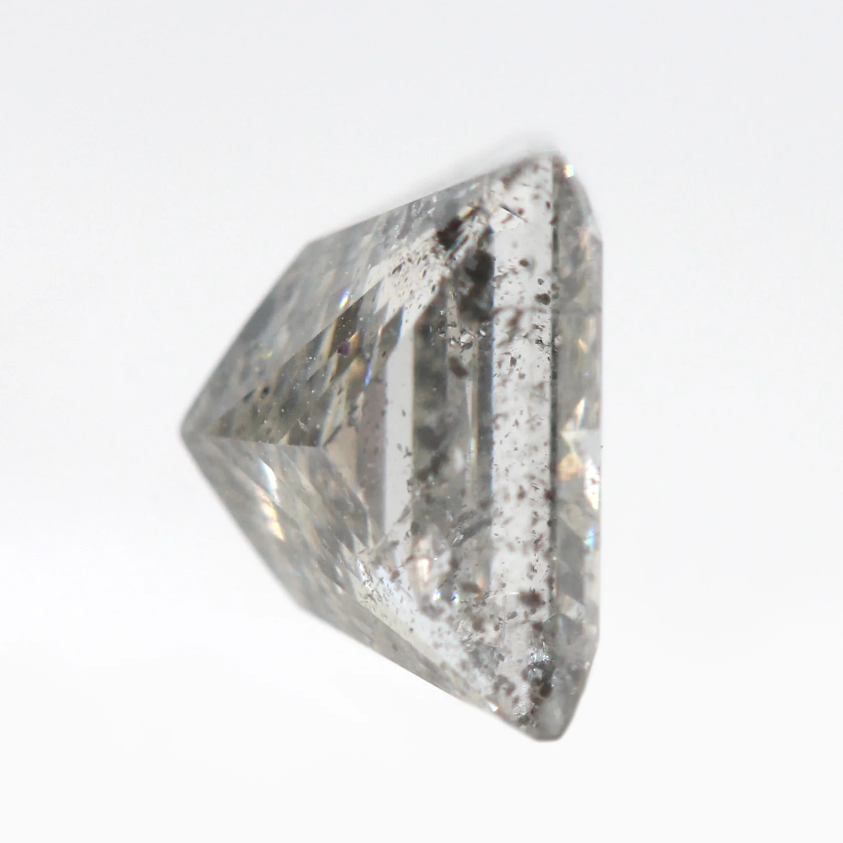 1.55 Carat Warm Gray Princess Cut Salt and Pepper Diamond for Custom Work - Inventory Code SGPC155 - Image 5