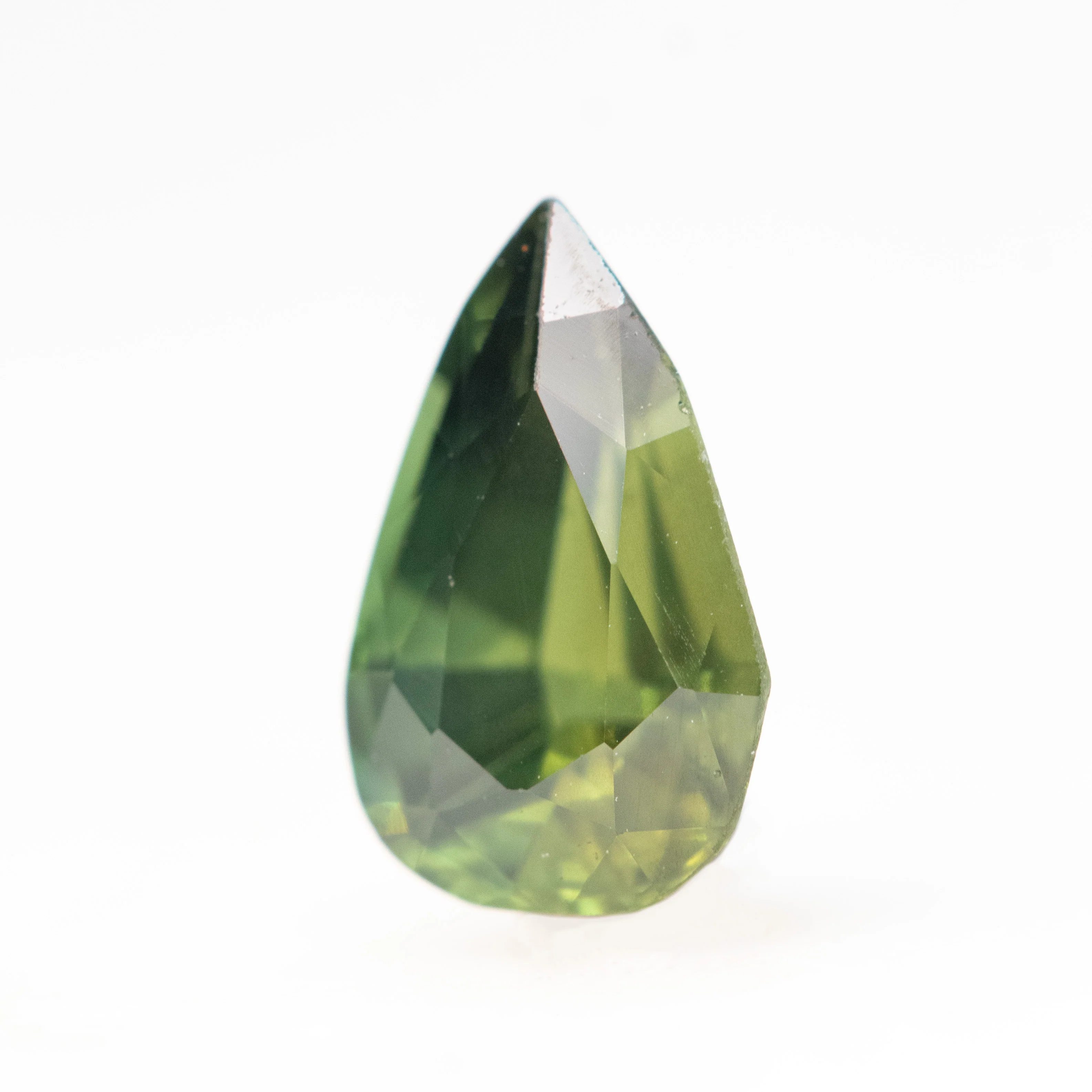 1.55 Carat Green Geometric Pear Sapphire for Custom Work - Inventory Code GPS155 - Image 3