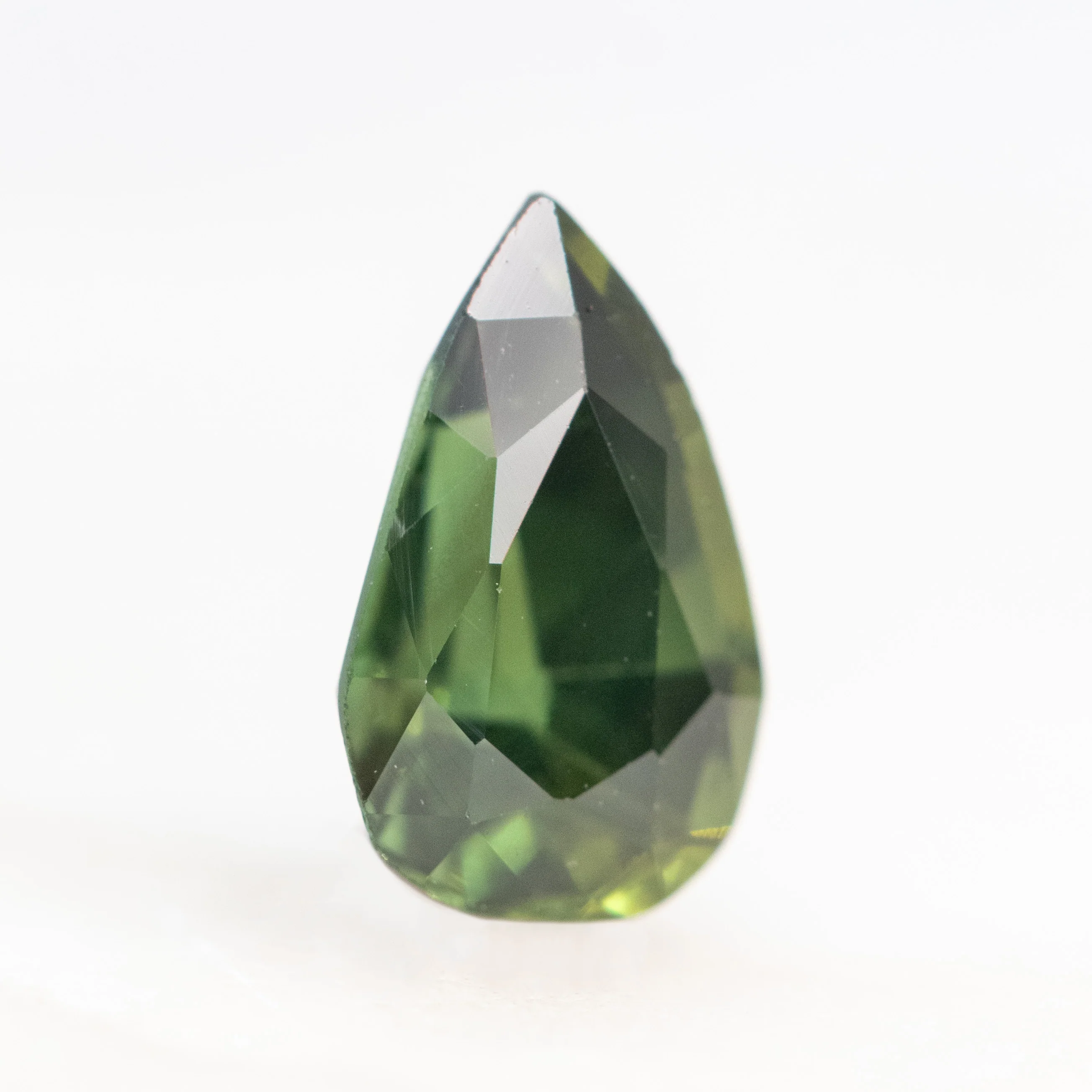1.55 Carat Green Geometric Pear Sapphire for Custom Work - Inventory Code GPS155 - Image 4
