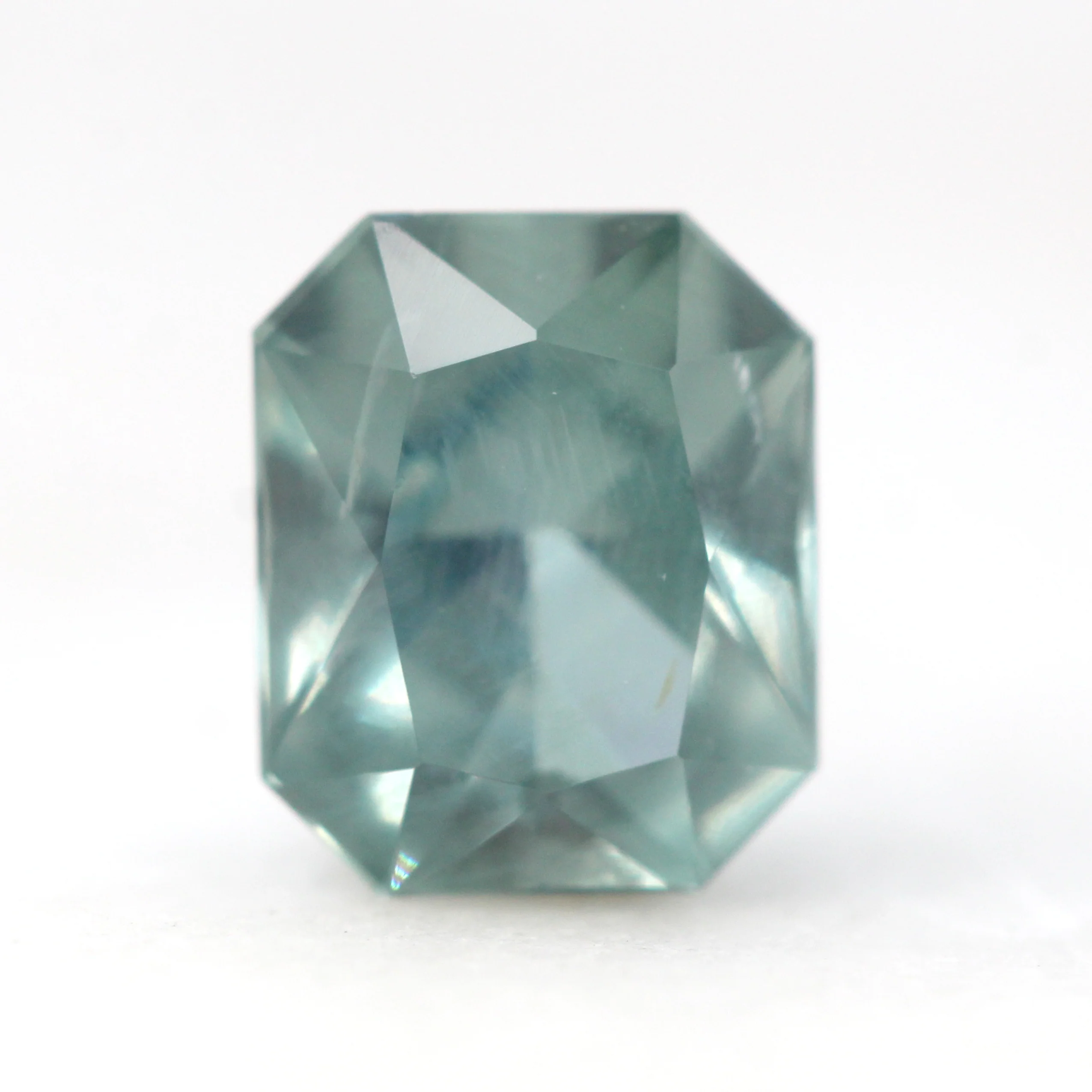 1.55 Carat Teal Radiant Emerald Cut Montana Sapphire for Custom Work - Inventory Code LTMS155
