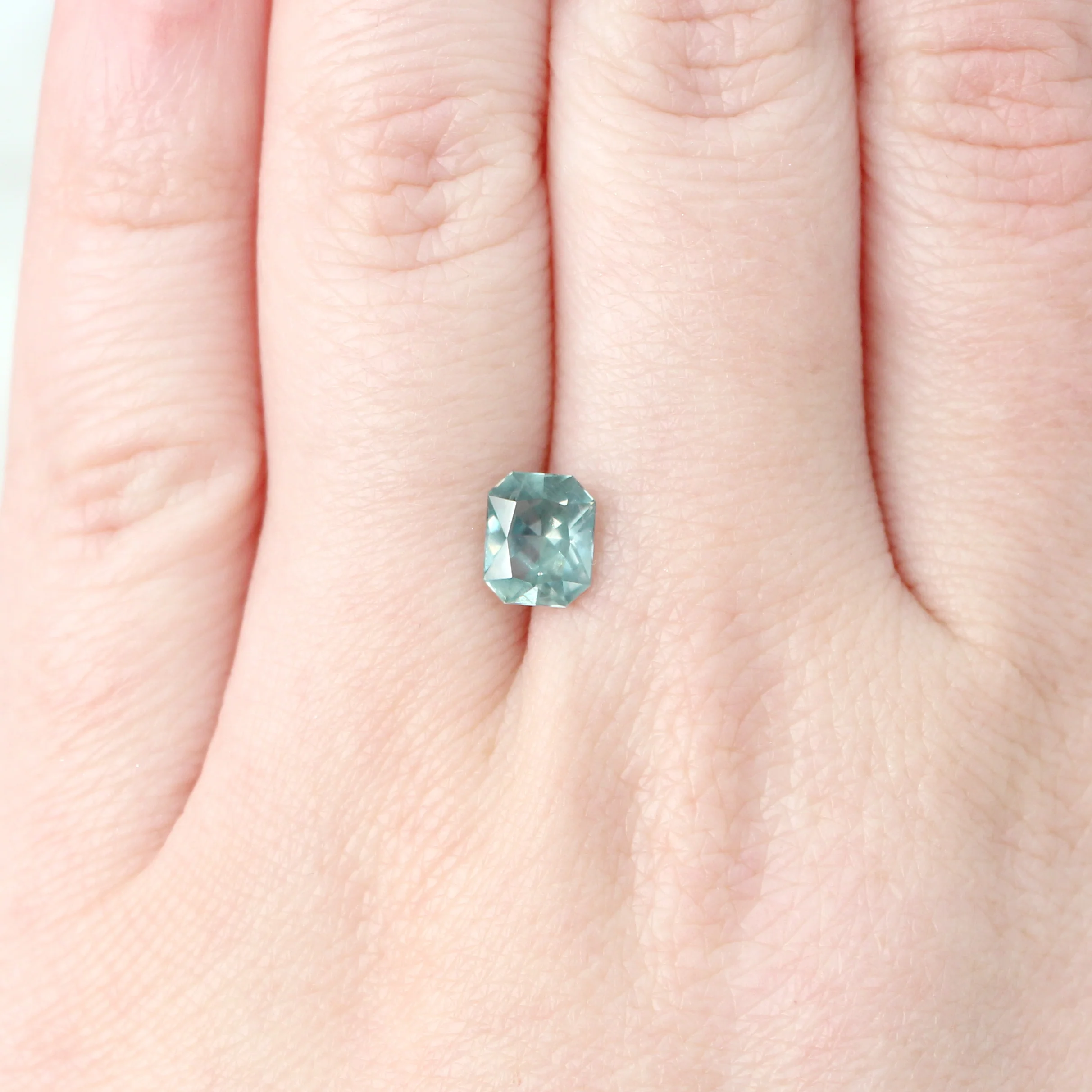 1.55 Carat Teal Radiant Emerald Cut Montana Sapphire for Custom Work - Inventory Code LTMS155 - Image 2