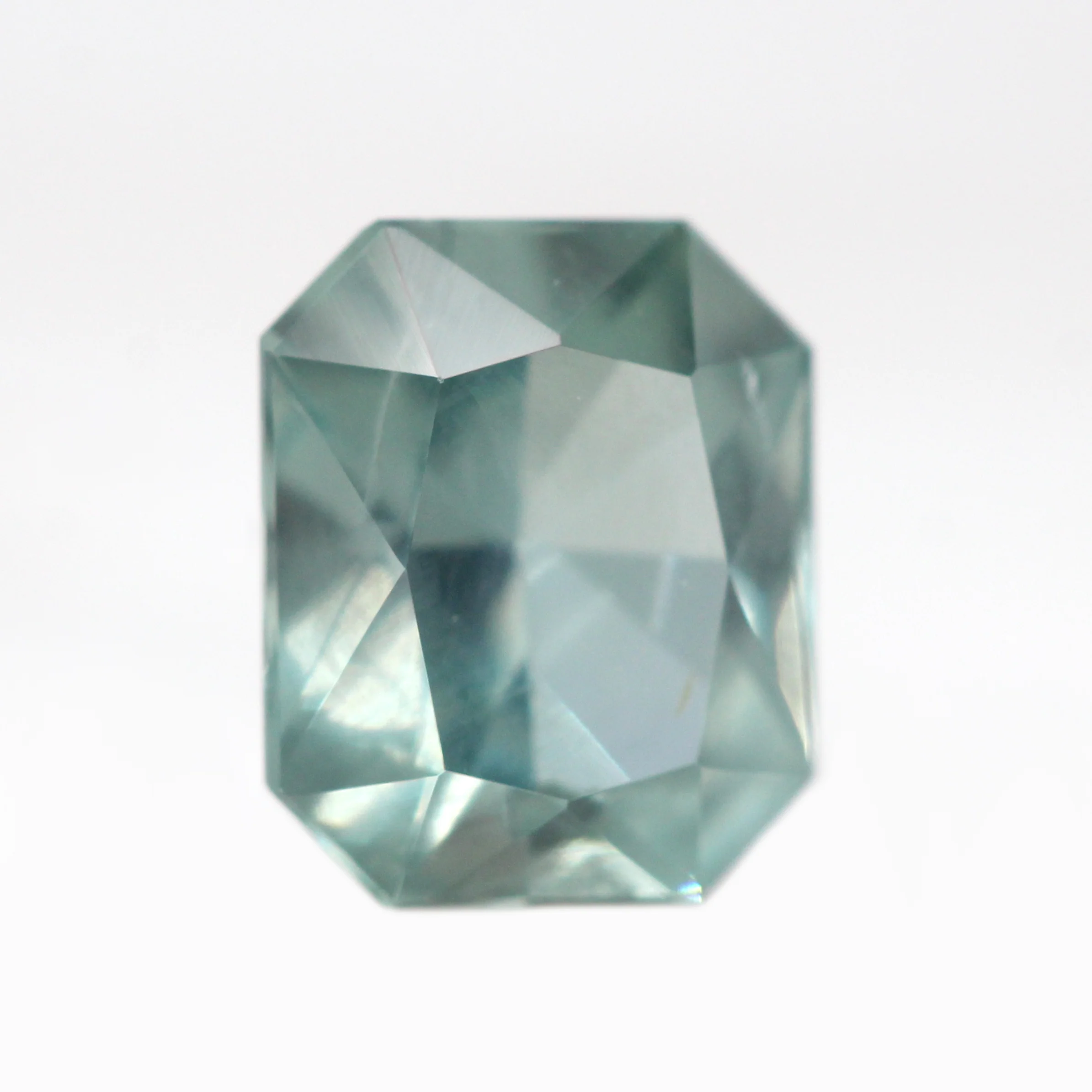 1.55 Carat Teal Radiant Emerald Cut Montana Sapphire for Custom Work - Inventory Code LTMS155 - Image 3