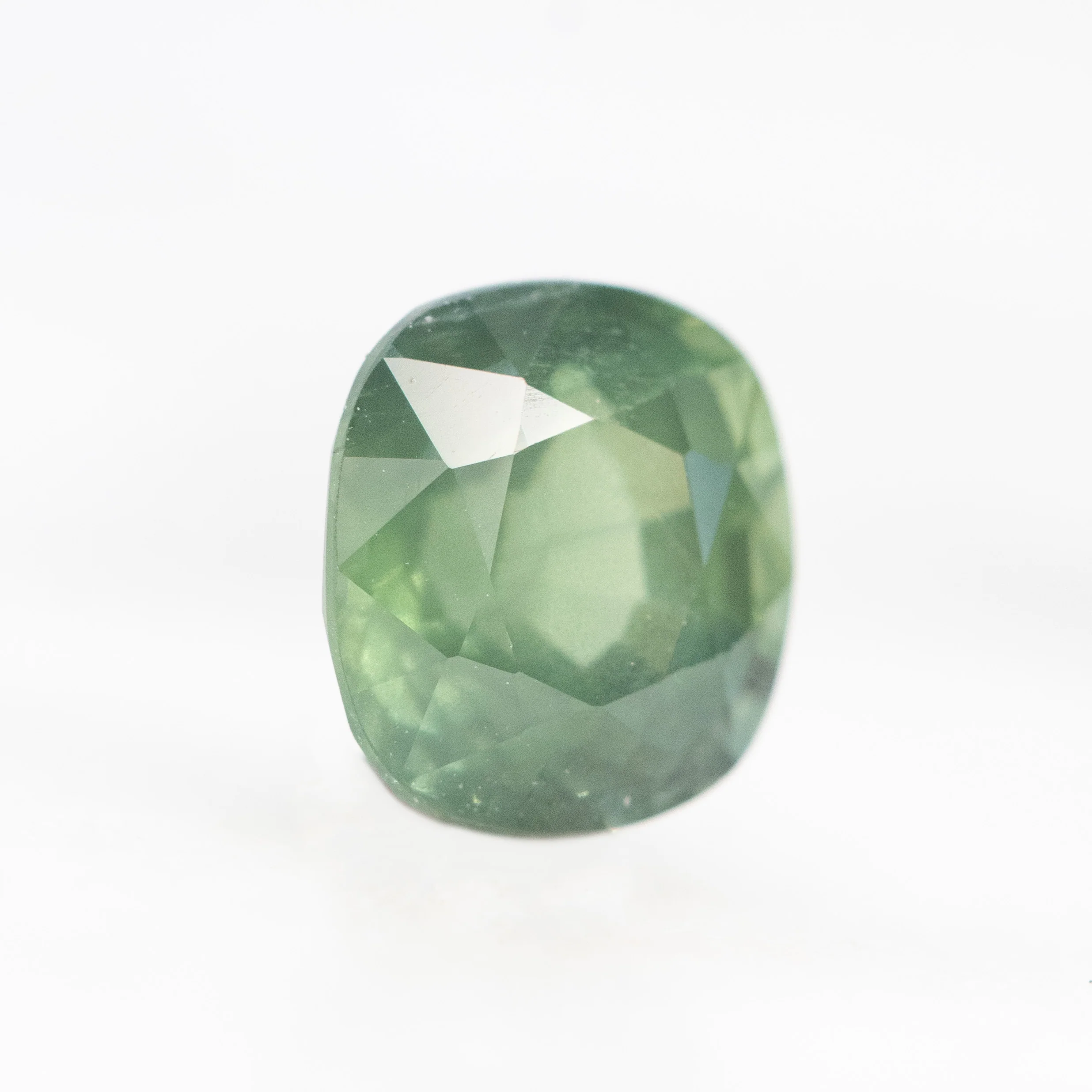 1.66 Carat Light Green Rounded Cushion Sapphire for Custom Work - Inventory Code GCS166 - Image 4