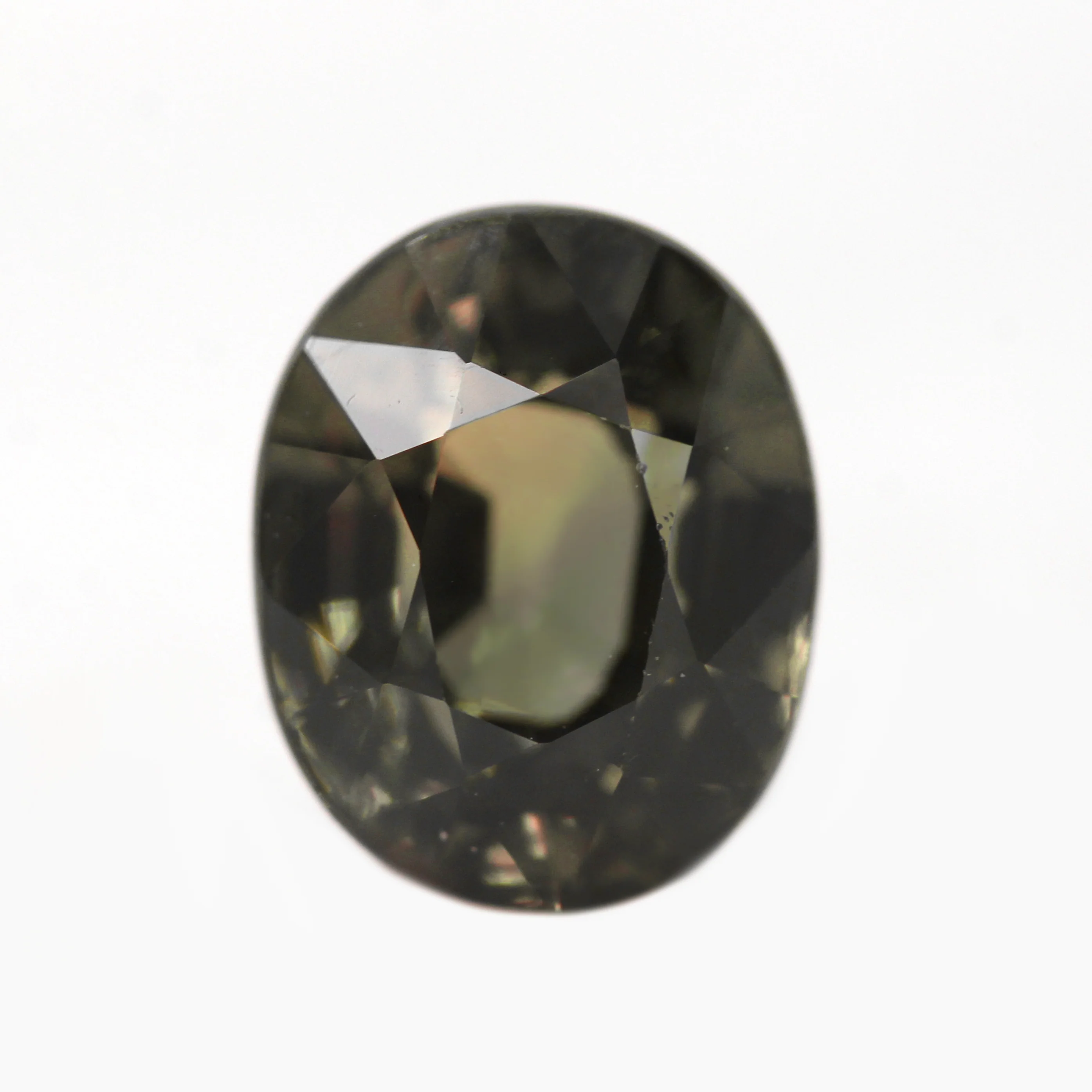 1.71 Carat Color Change Green + Brown Oval Sapphire for Custom Work - Inventory Code GBOS171 - Image 2