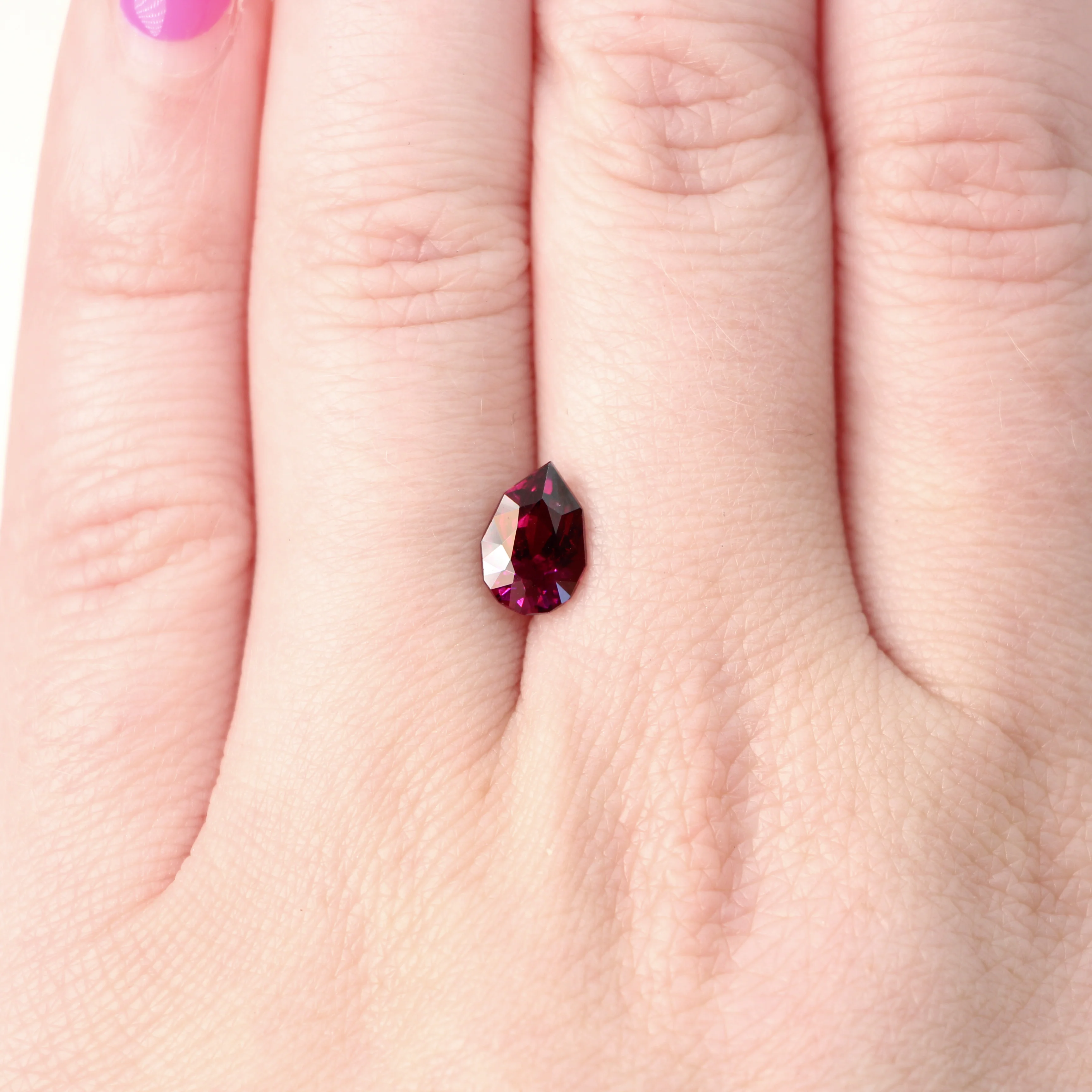 1.74 Carat Fancy Geometric Cut Pear Garnet for Custom Work - Inventory Code FPG174 - Image 2
