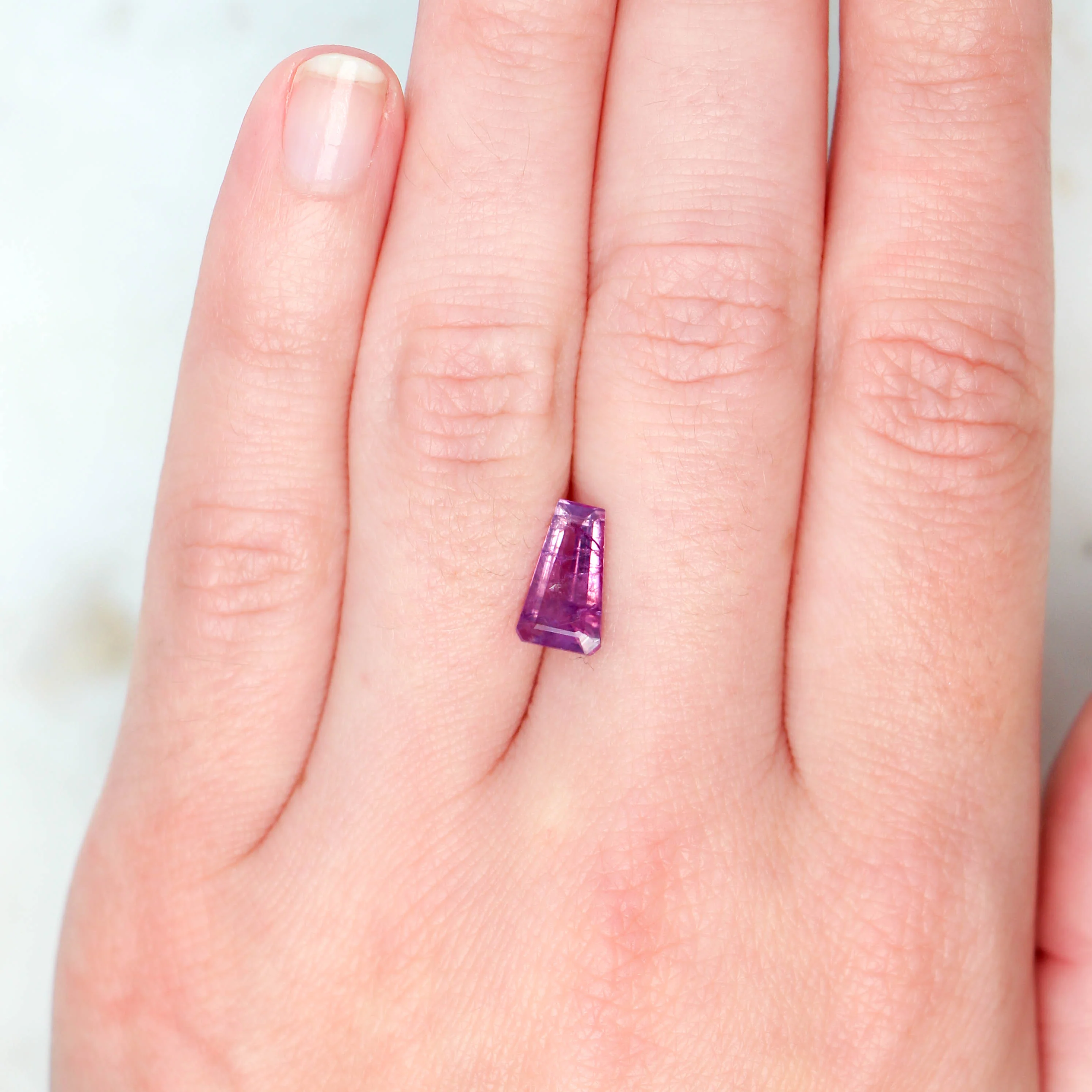 1.76 Carat Pink Trapezoid Sapphire for Custom Work - Inventory Code PTS176 - Image 2