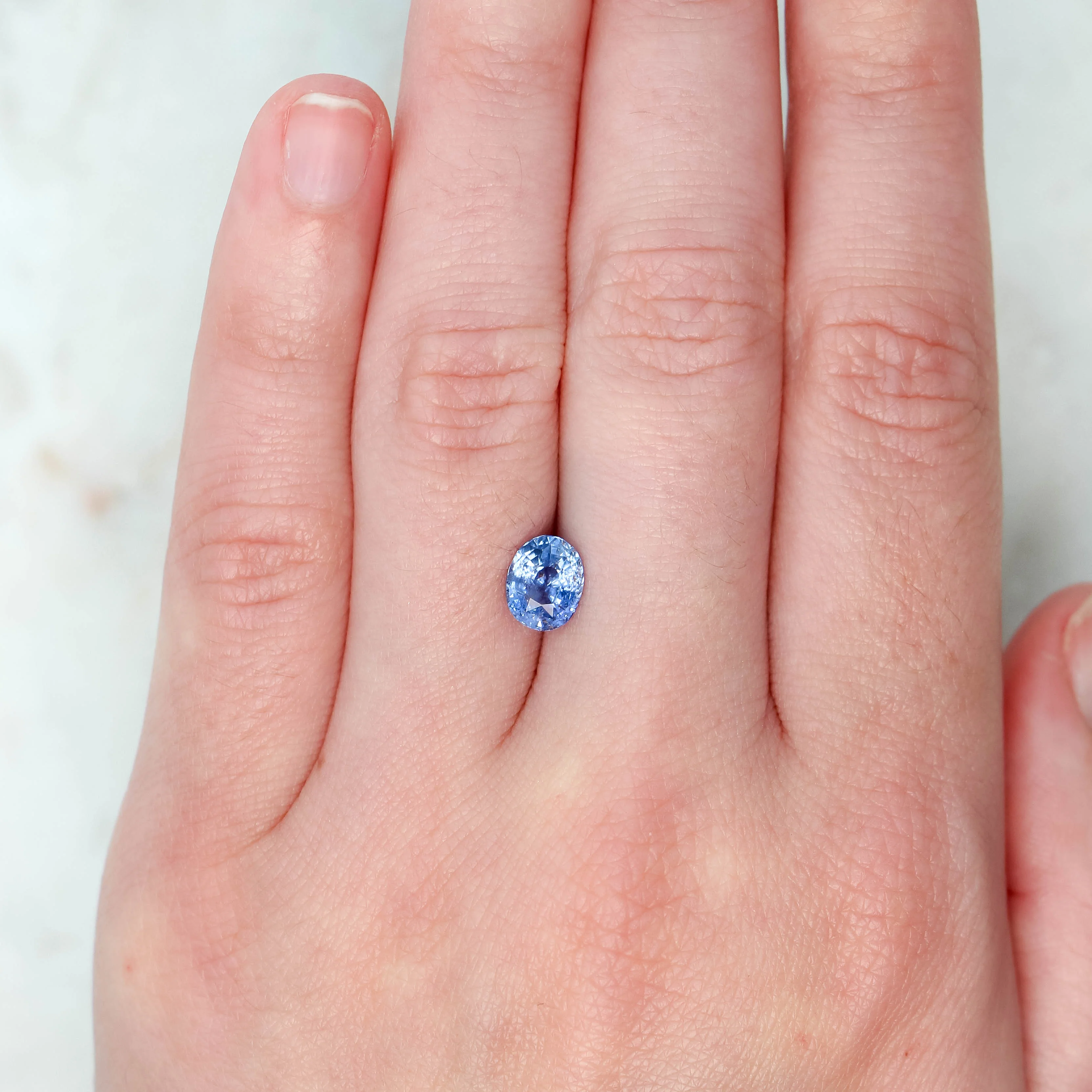 1.80 Carat Light Blue Oval Sapphire for Custom Work - Inventory Code BOS180 - Image 2