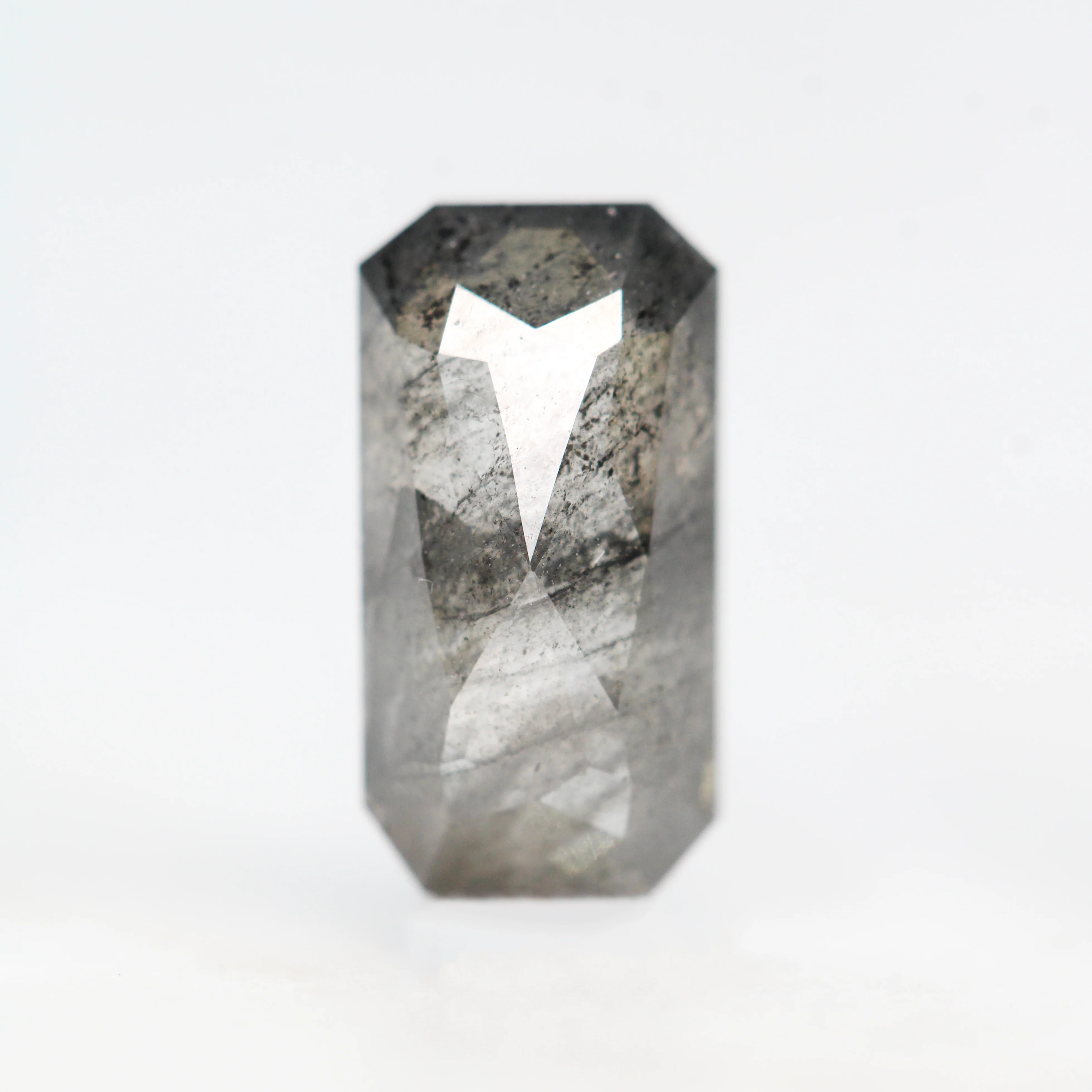 1.83 Carat Gray Emerald Cut Salt and Pepper Diamond for Custom Work - Inventory Code DSE183