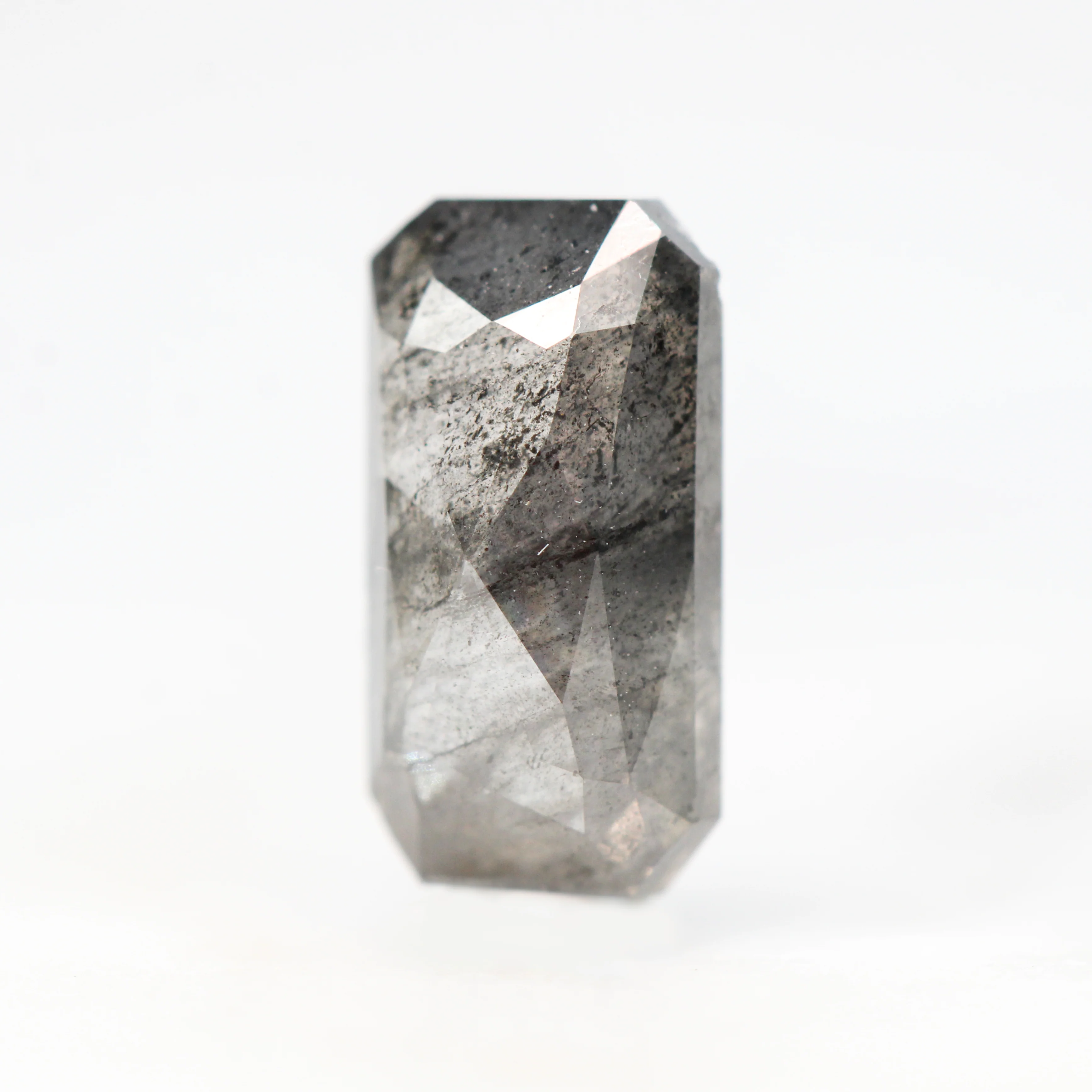 1.83 Carat Gray Emerald Cut Salt and Pepper Diamond for Custom Work - Inventory Code DSE183 - Image 3