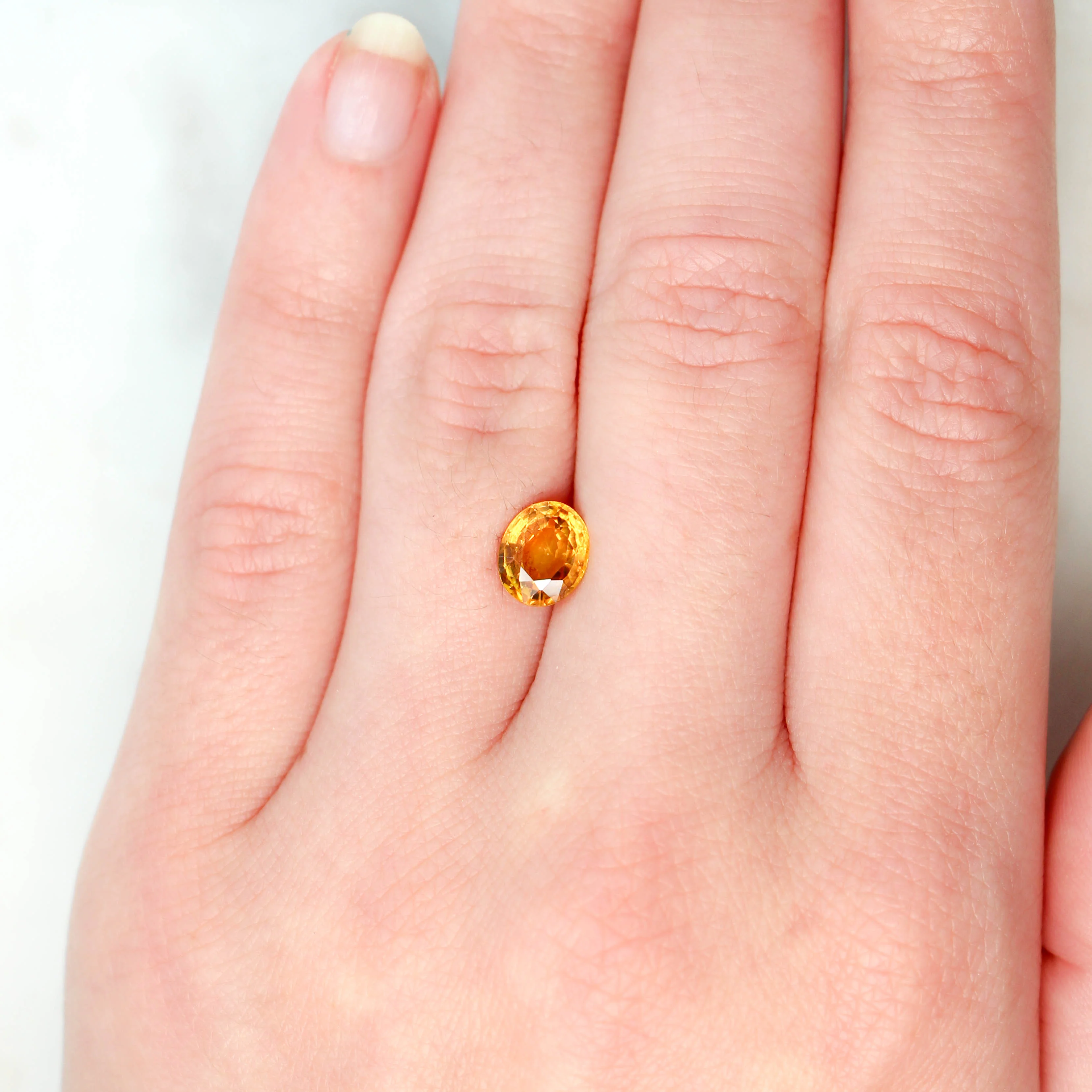 1.87 Carat Orange Oval Sapphire for Custom Work - Inventory Code OOS187 - Image 2
