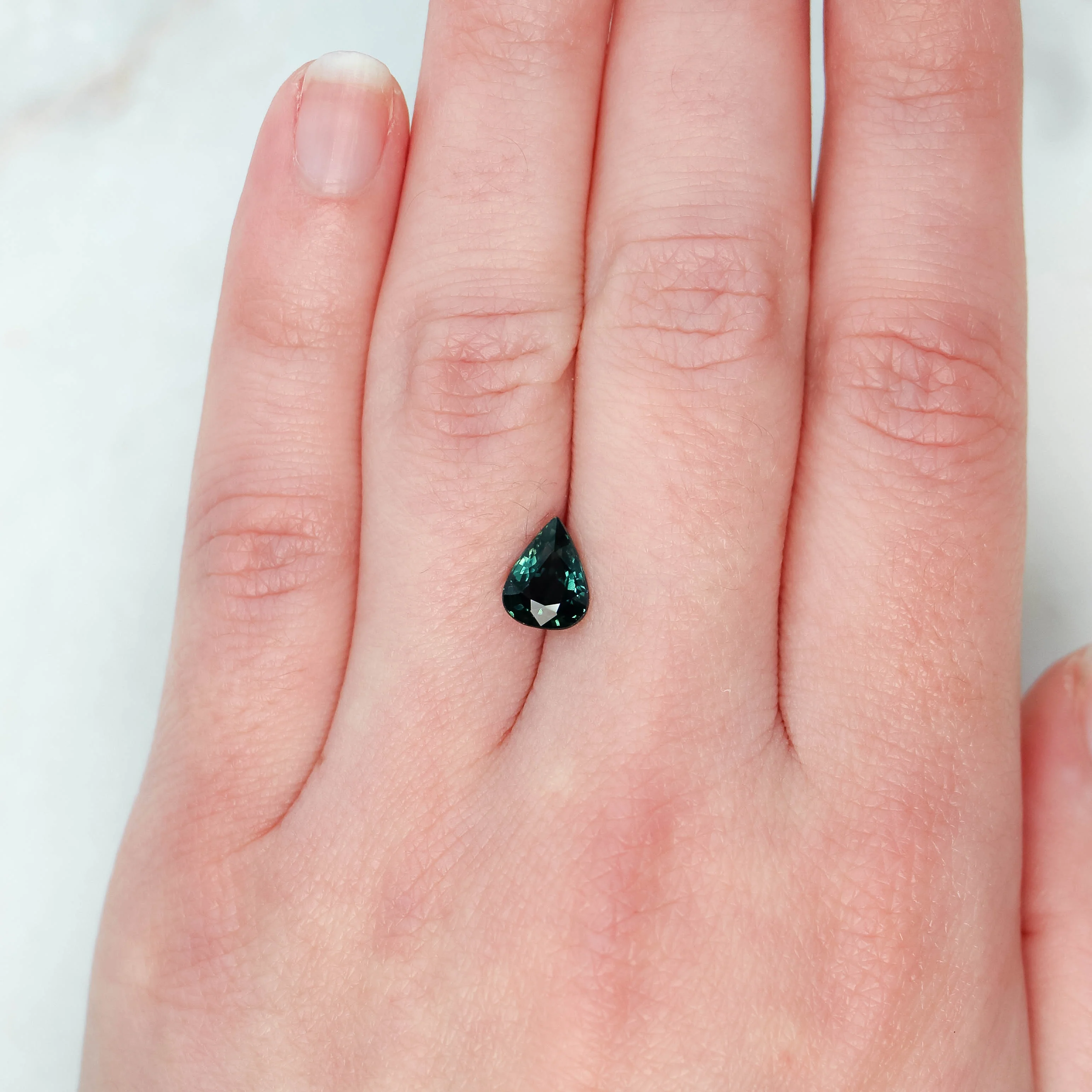 1.87 Carat Teal Pear Australian Sapphire for Custom Work - Inventory Code TPS187 - Image 2