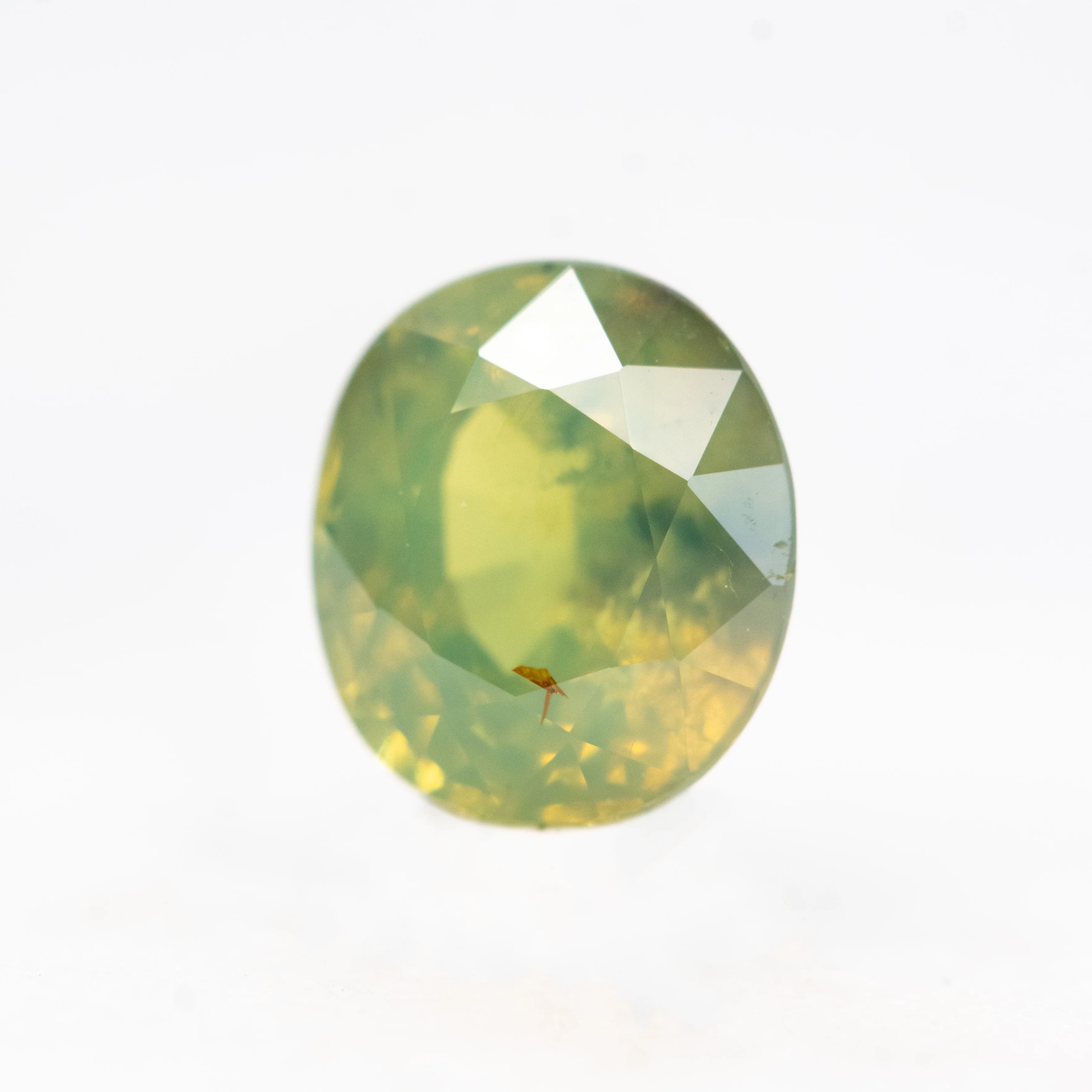 1.87 Light Green Opalescent Oval Sapphire for Custom Work - Inventory Code LGOS187 - Image 3