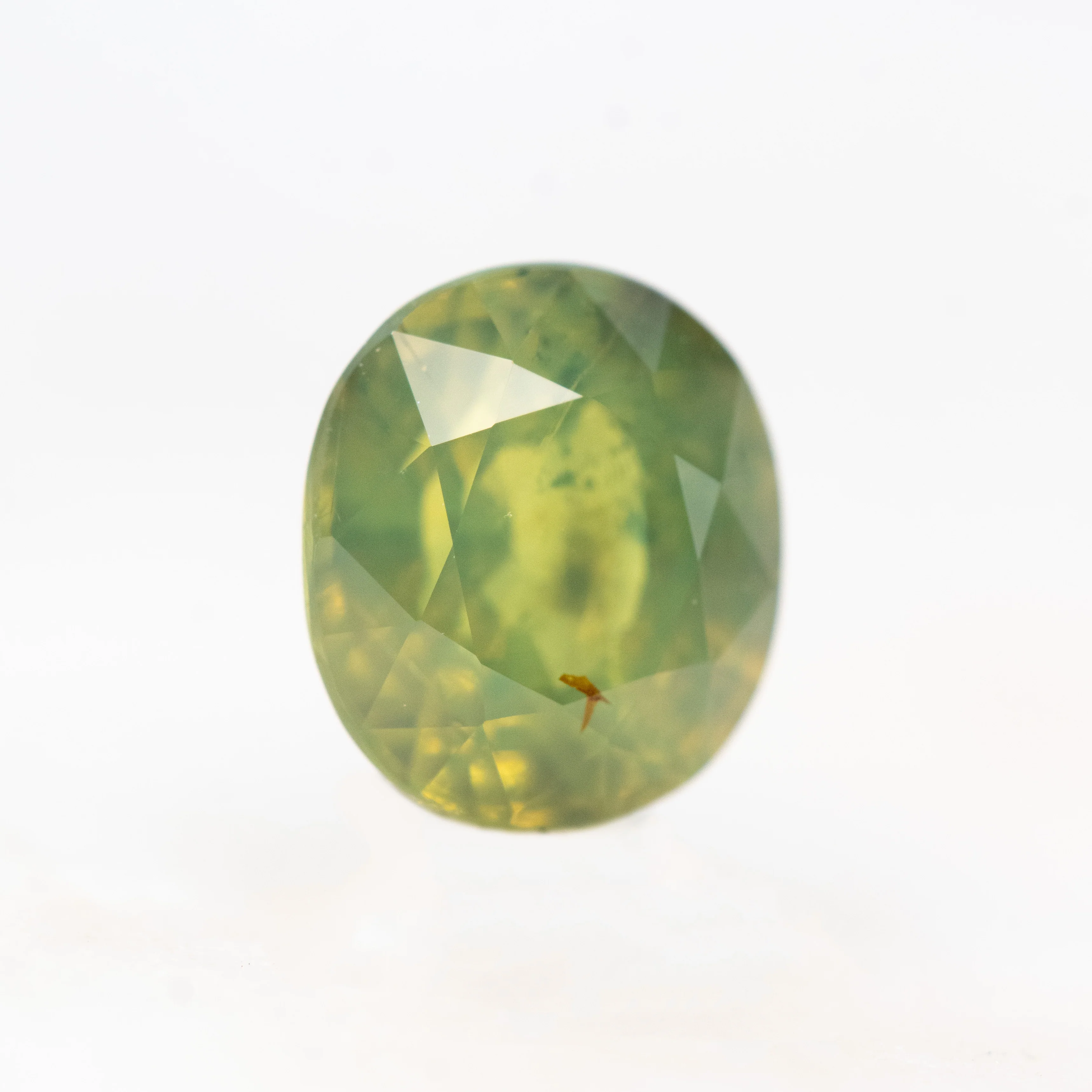 1.87 Light Green Opalescent Oval Sapphire for Custom Work - Inventory Code LGOS187 - Image 4