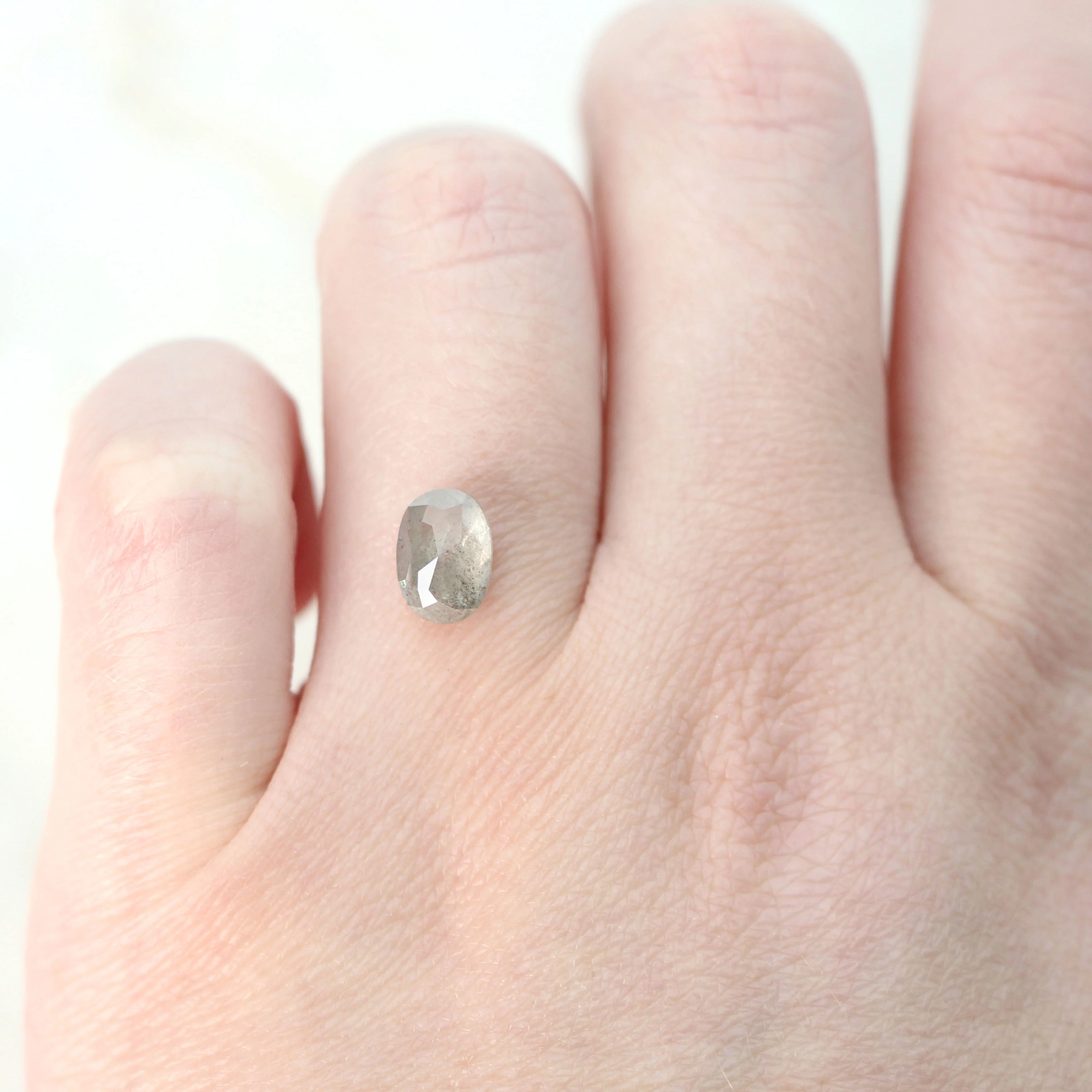 1.92 Carat Gray Oval Salt and Pepper Diamond for Custom Work - Inventory Code SGO192 - Image 3
